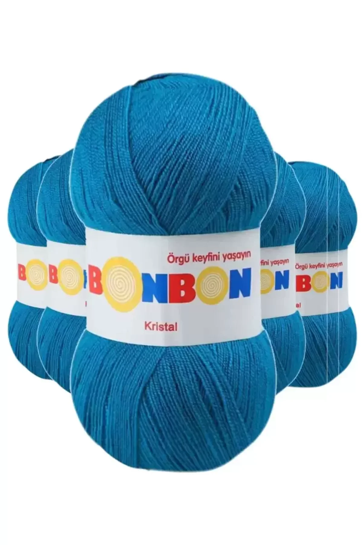 5 Adet Kristal El Örgü Lif İpi Koyu Mavi 98685 - bonbon mudanis