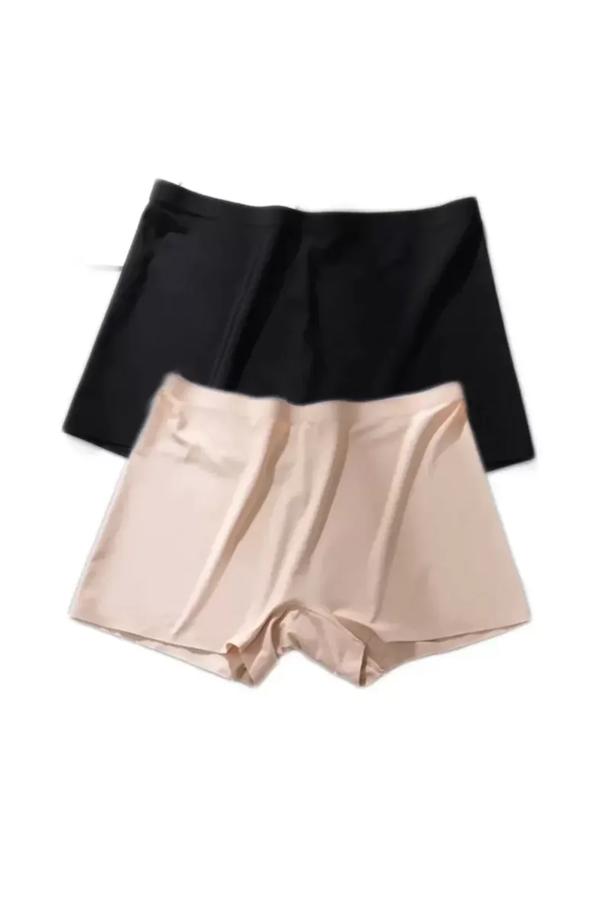 2 Adet Kadın Dikişsiz Görünmez İz Yapmaz Mini Şort Boxer Siyah Ten mudanis - Just Cheap Store Görsel 2