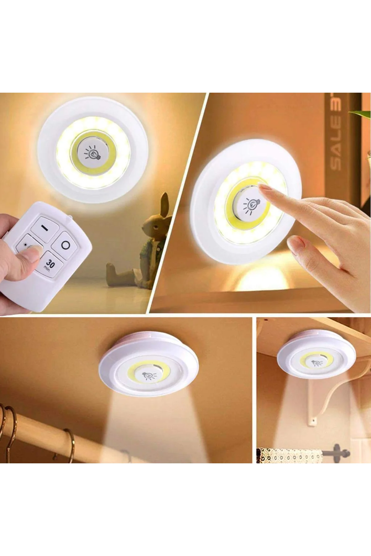 Uzaktan Kumandalı Yapışkanlı Led Spot Lamba - Just Cheap Store Görsel 2