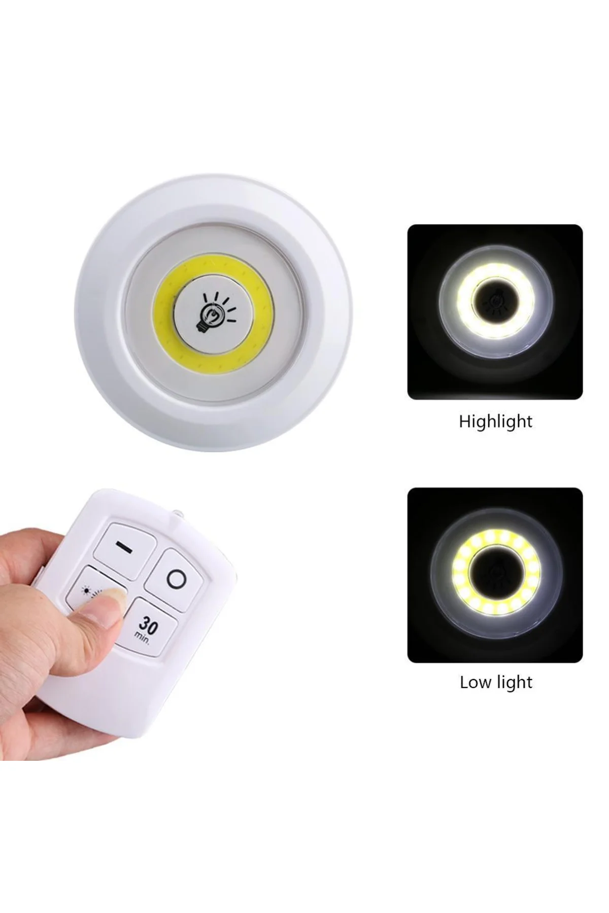 Uzaktan Kumandalı Yapışkanlı Led Spot Lamba - Just Cheap Store Görsel 3