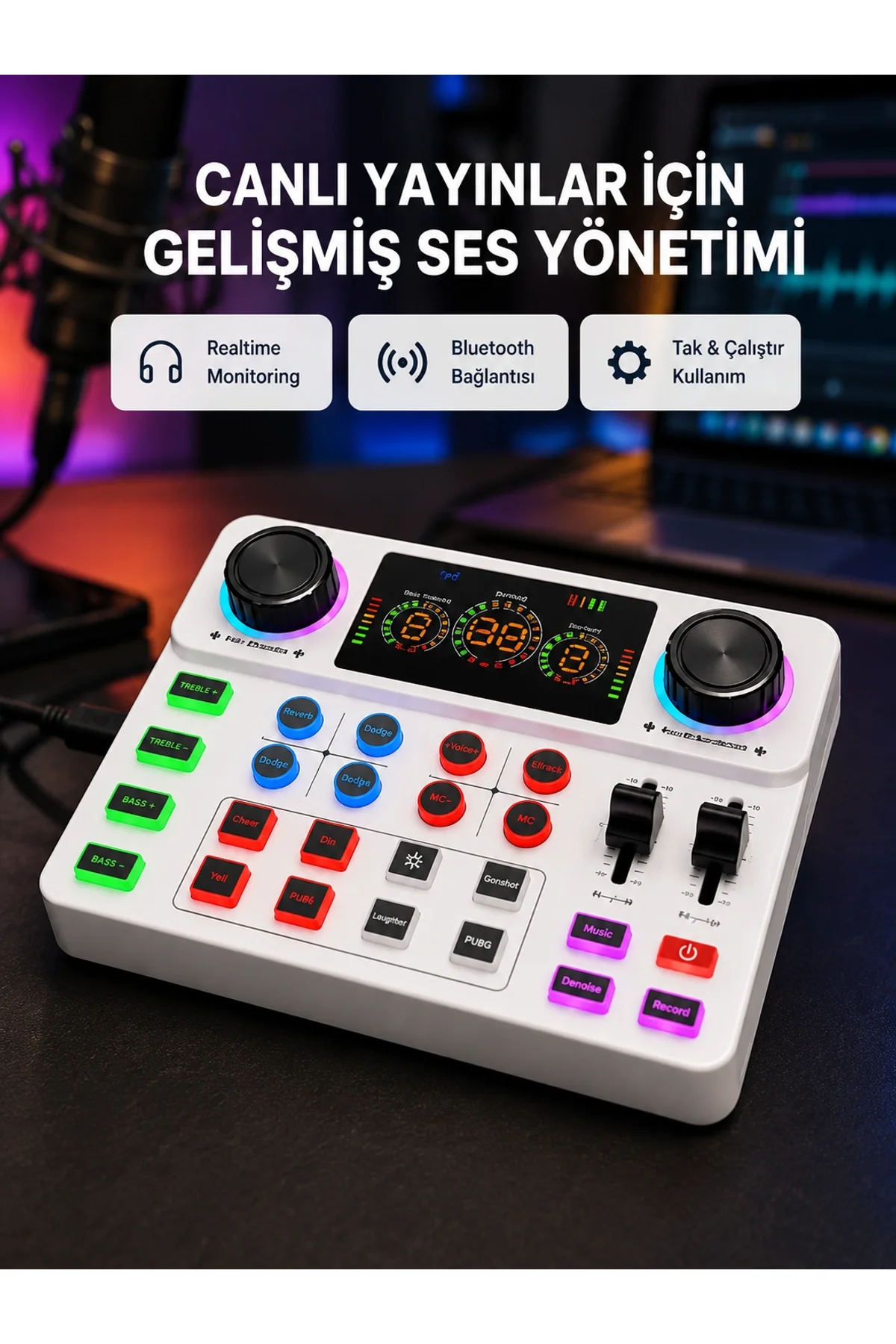 Podcast Karaoke Ve Sosyal Medya Yayınları İçin Ses Kartı