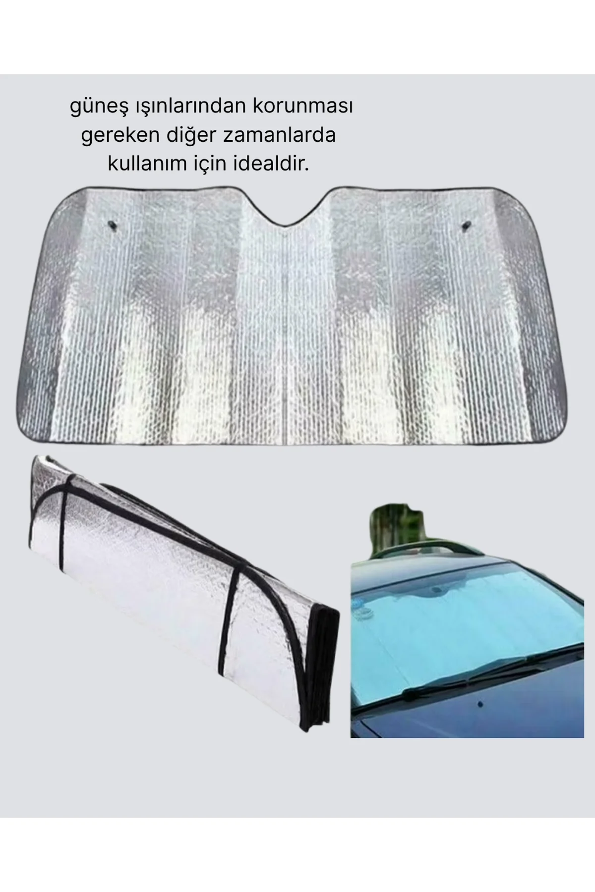 Araba Güneşliği Alüminyum Yansıtıcı Yüzeyle Etkili Isı Koruması - Just Cheap Store Görsel 3