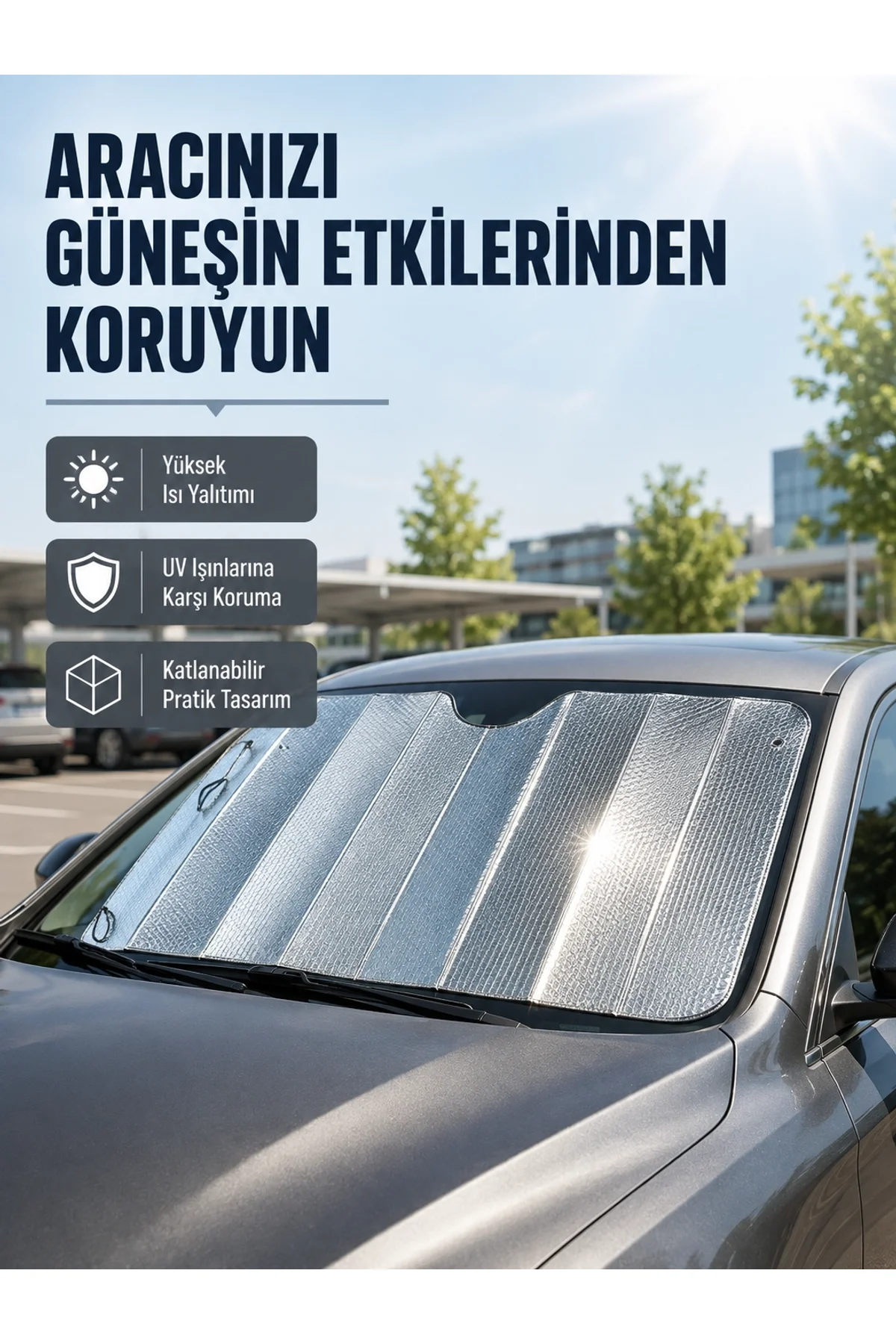 Araba Güneşliği Alüminyum Yansıtıcı Yüzeyle Etkili Isı Koruması