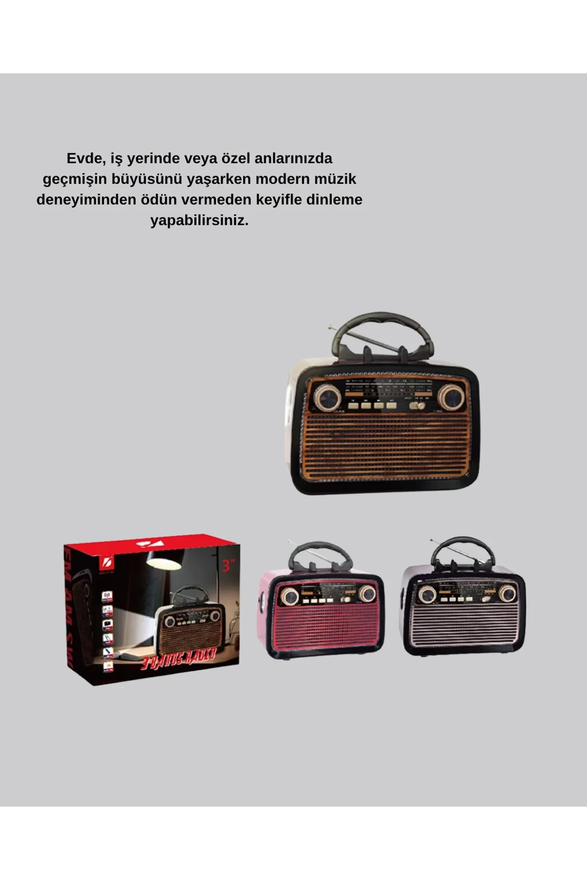 Ahşap Dokulu Bluetooth Müzik Kutusu – Vintage Led Tasarımıyla Modern Ses Deneyimi - Just Cheap Store Görsel 4