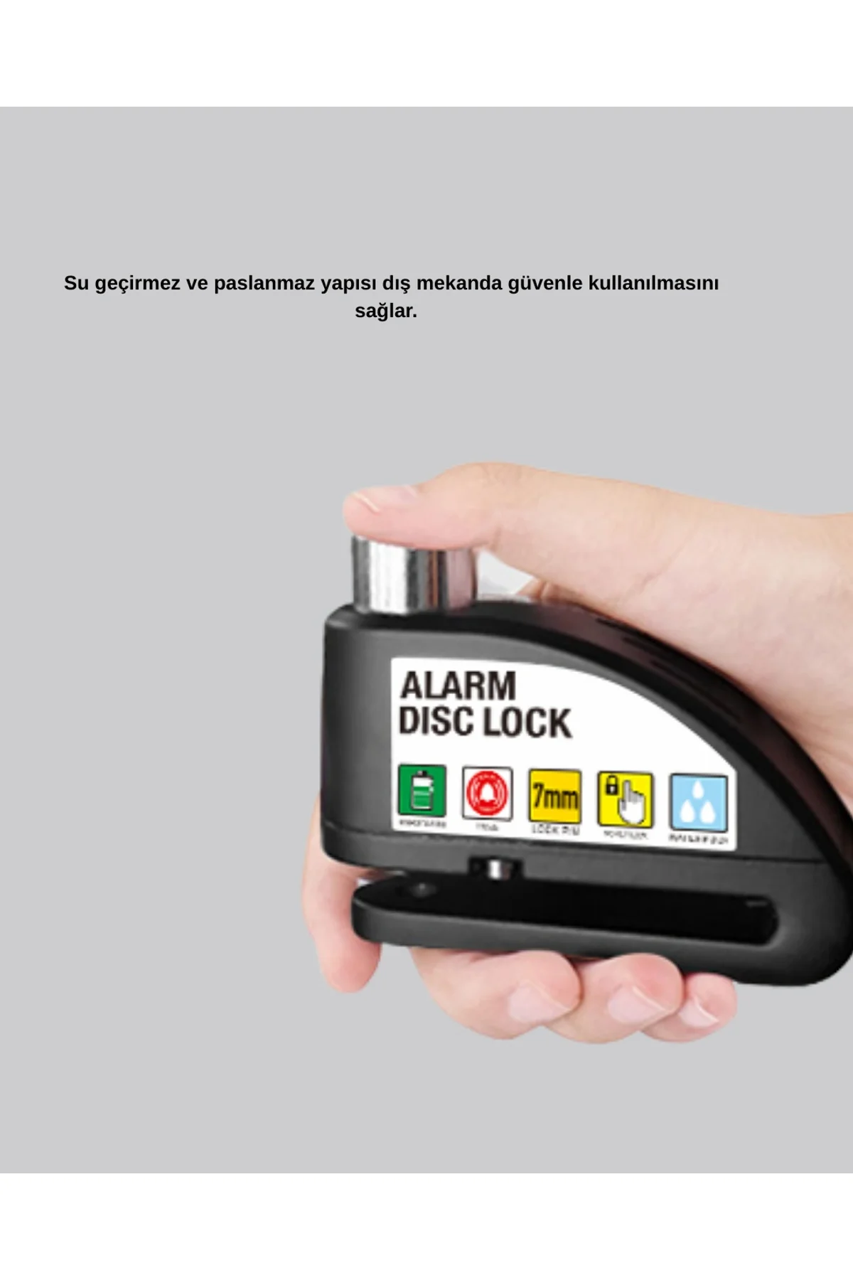 Titreşim Sensörlü Alarmlı Motosiklet Disk Kilidi 14mm Çelik Çift Kilitleme - Just Cheap Store Görsel 3