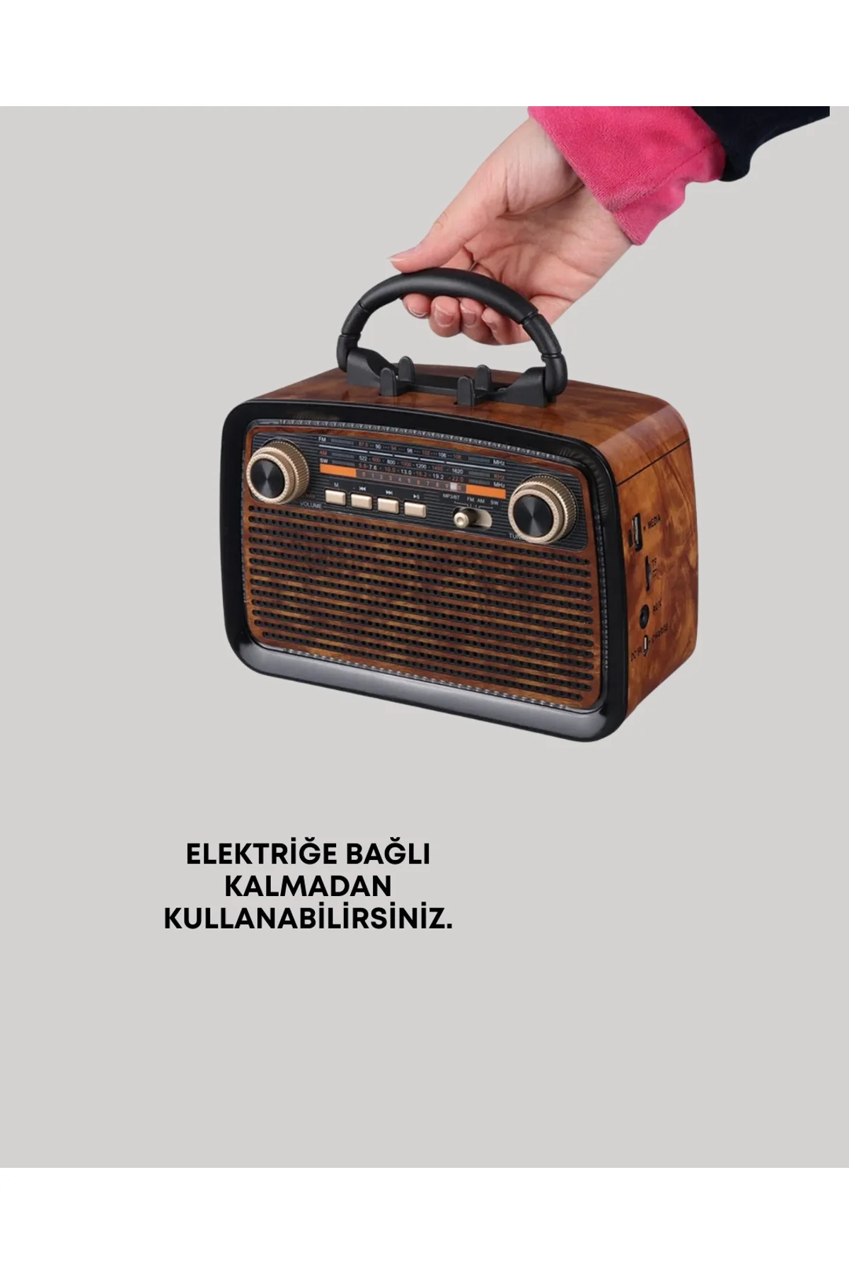 Bluetooth Bağlantılı Taşınabilir Hoparlör – Fm/am Radyo Özellikli, Şarj Edilebilir Batarya, 1 Kg - Just Cheap Store Görsel 2