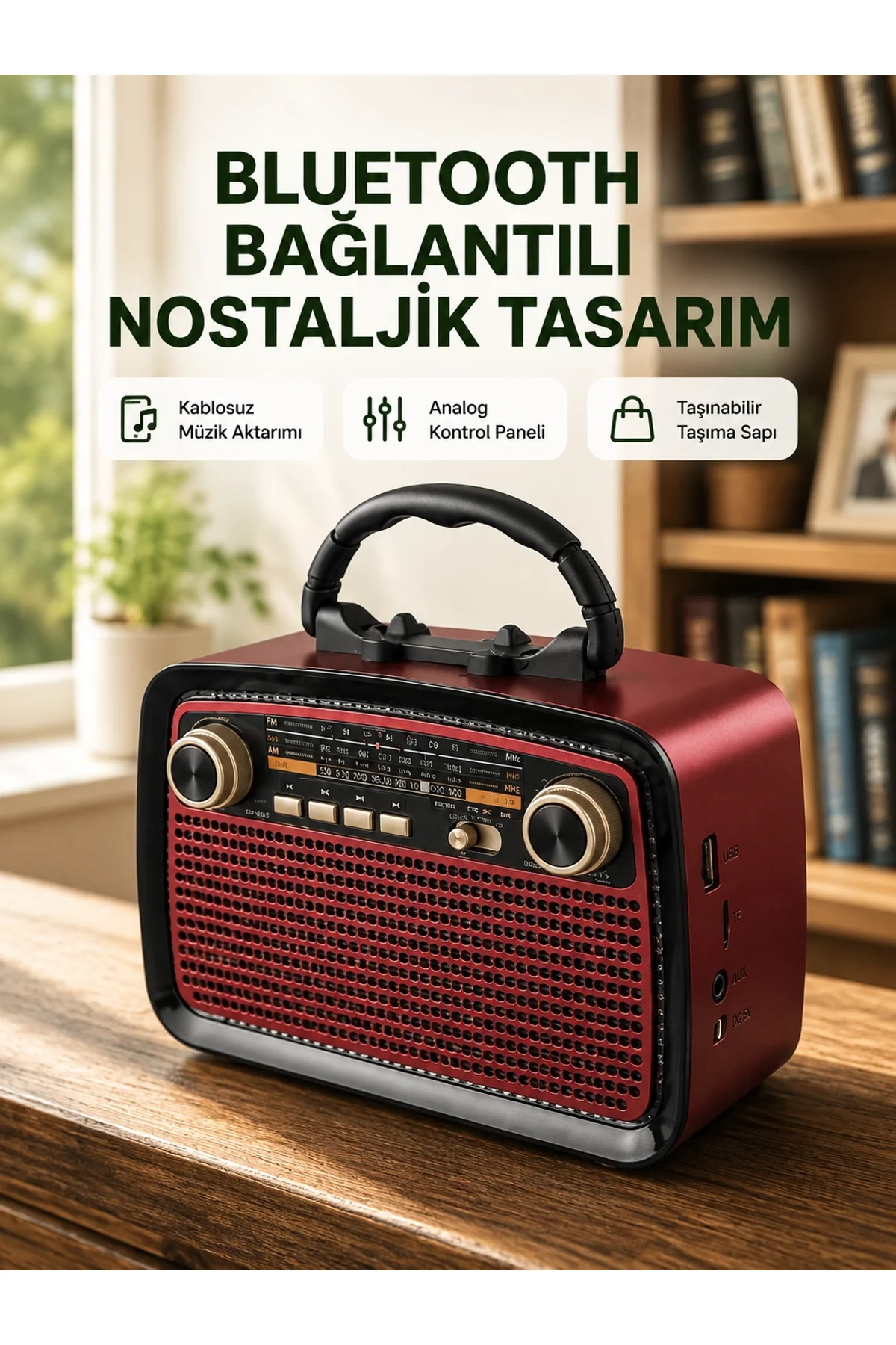 Bluetooth Bağlantılı Taşınabilir Hoparlör – Fm/am Radyo Özellikli, Şarj Edilebilir Batarya, 1 Kg
