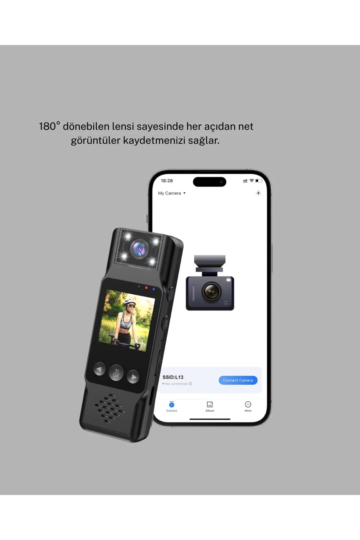 180 Derece Dönebilen Mini Kamera Full Hd Tft Ekran Hareket Sensörlü (kopya) - Just Cheap Store Görsel 4