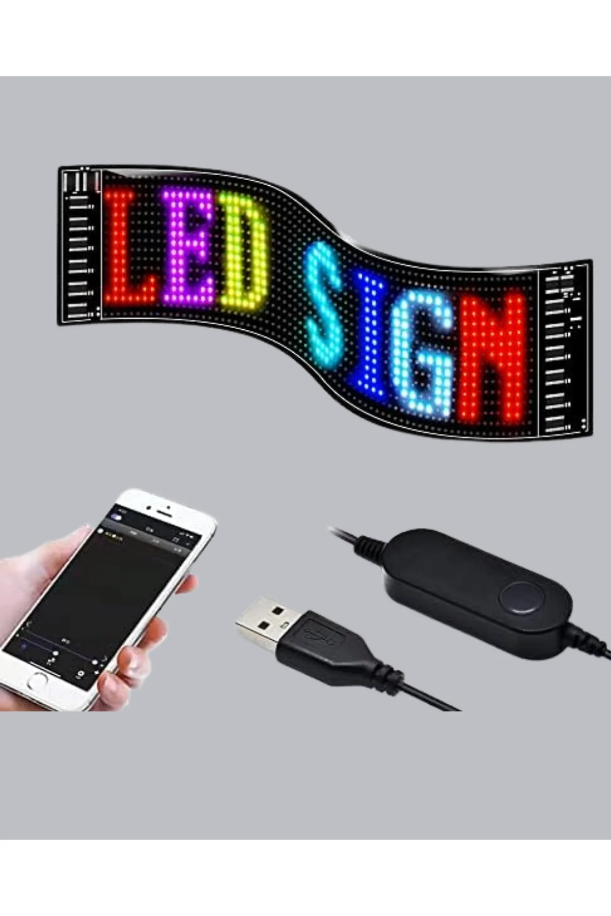 Rgb Led Panel – Usb Güç Girişli, Gıf Ve Yazı Gösterimli Akıllı Ekran - Just Cheap Store Görsel 4