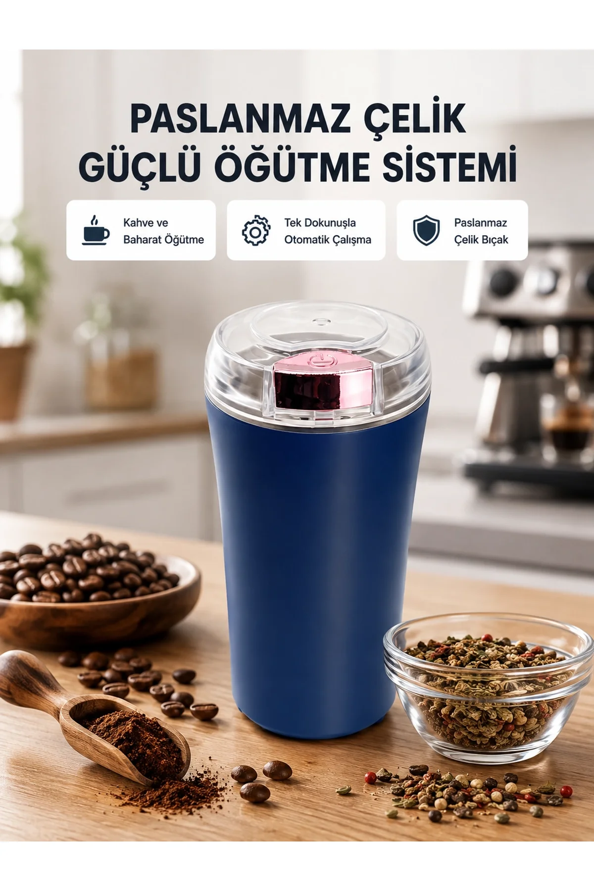 Paslanmaz Çelik Kahve Ve Baharat Öğütücü – Otomatik Mekanizma
