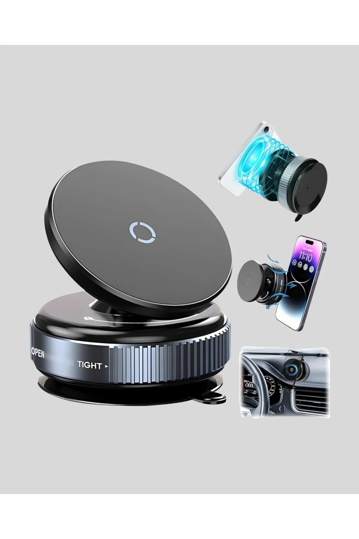 Mıknatıslı Araç Telefon Tutucu Vakum Teknolojili 360° Ayarlanabilir - Just Cheap Store Görsel 5