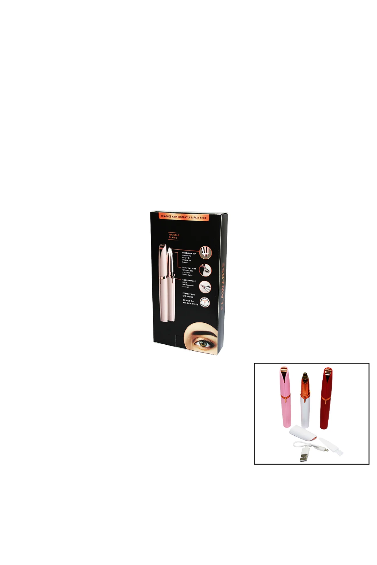 FLAWLBSS USB ŞARJLI KALEM MODELİ KAŞ BURUN YANAK KIL MAKİNESİ (4741)