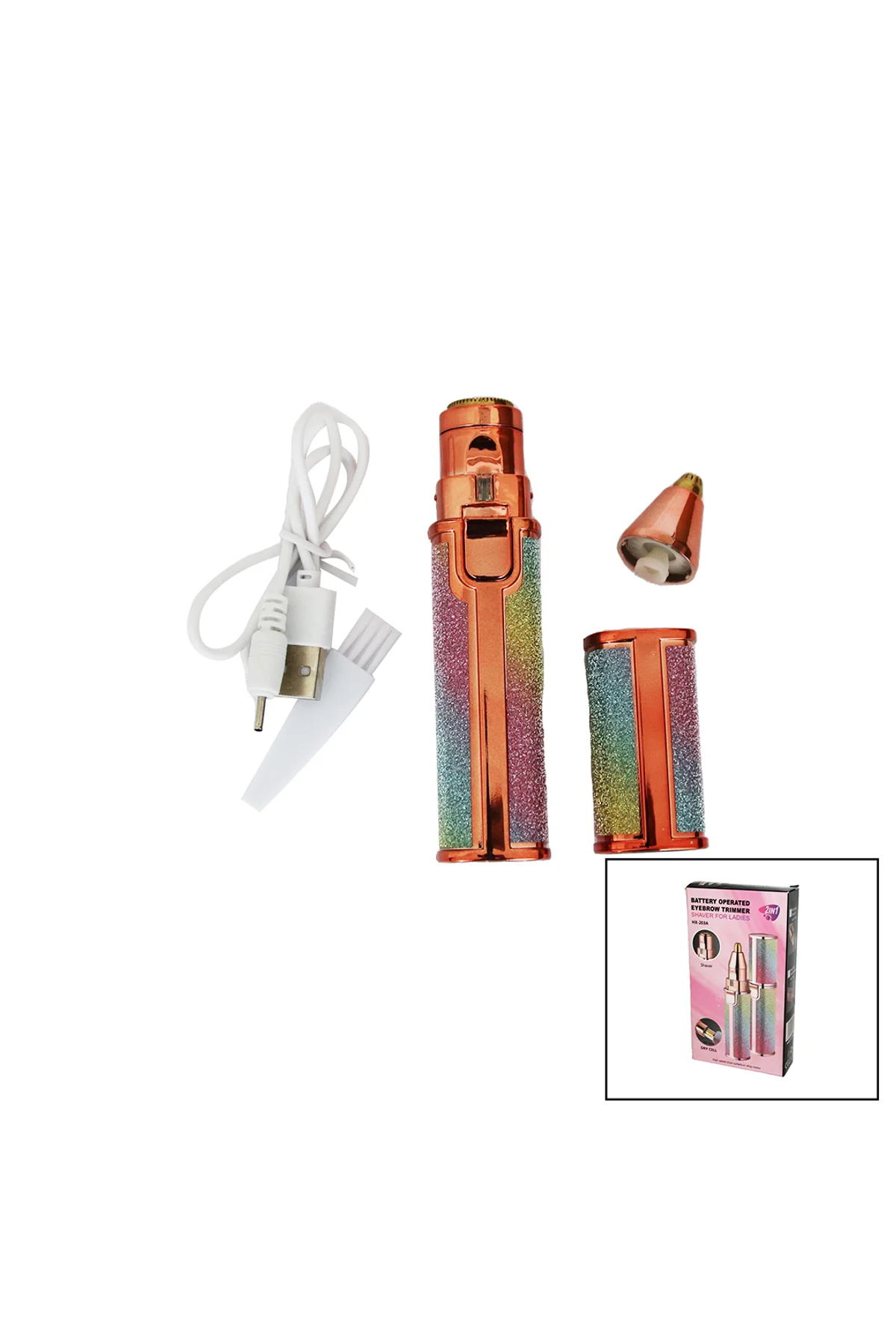 2IN1 BAŞLI - SİMLİ - RUJ MODEL - USB ŞARJLI YANAK - BURUN TÜY ALMA MAKİNESİ