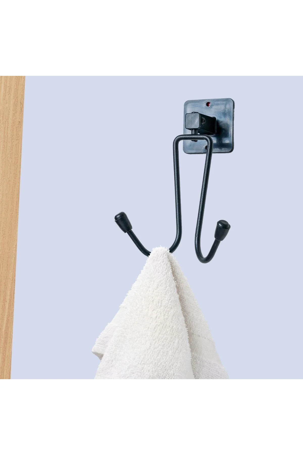 Kendiliğinden Yapışkanlı Siyah Paslanmaz Metal Bornoz ve Havlu Askılığı - Just Cheap Store Görsel 3