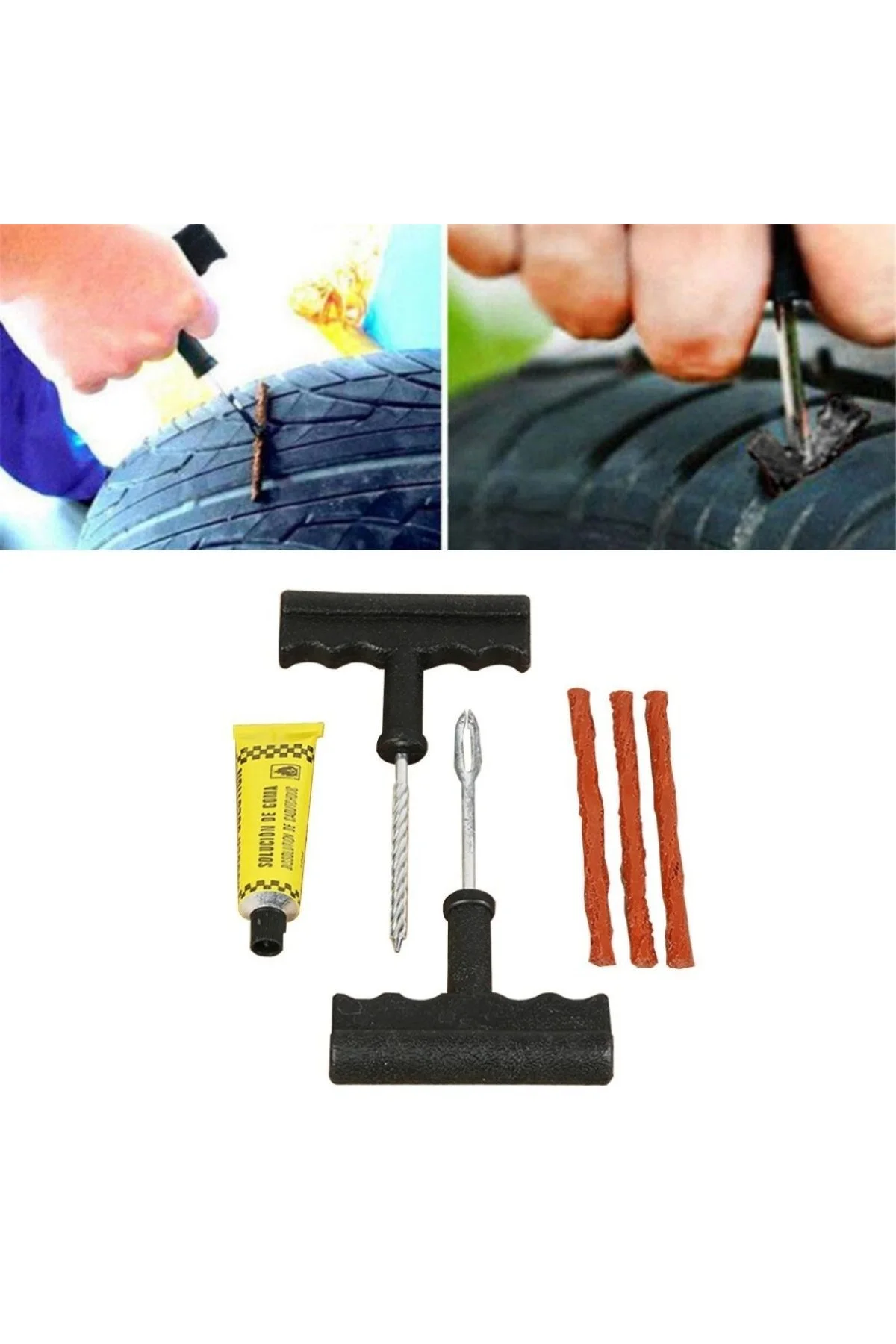 6 Parça Araba Motosiklet Otomobil Bisiklet Lastik Tamir Kiti Araç Bakım Seti (4741)