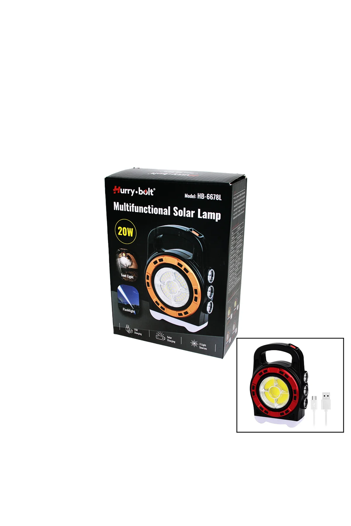 3IN1 20W SOLAR - USB ŞARJLI EL FENERİ - POWERBANK EL ÇANTASI MODELİ