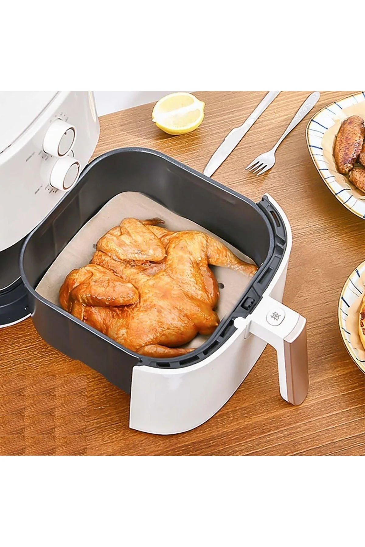 250 Adet Air Fryer Pişirme Kağıdı Tek Kullanımlık Hava Fritöz Yağ Geçirmez Yapışmaz Gıda Pişirme Kağ - Just Cheap Store Görsel 5