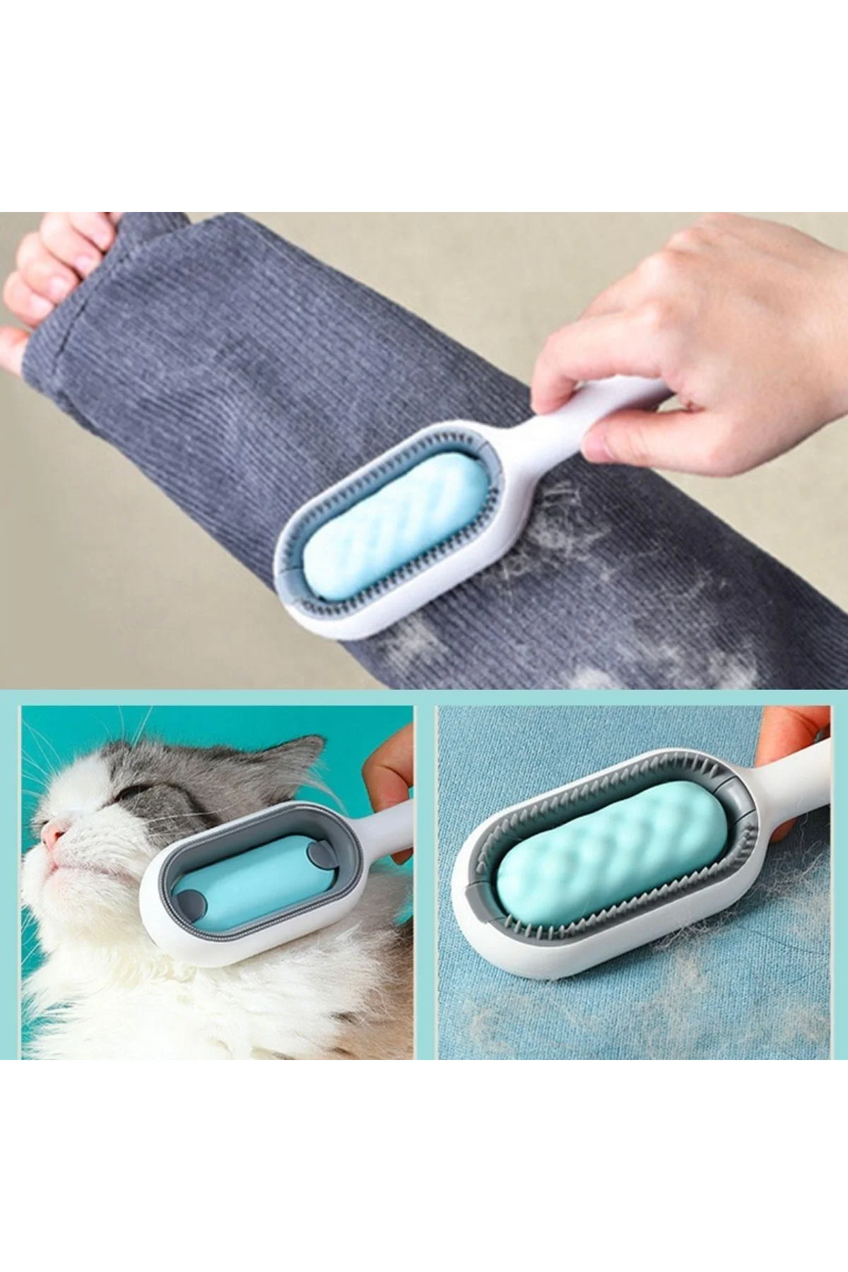 Evcil Hayvanlar İçin Çift Taraflı Pet Fırçası Nemli Tüy Tarama Tarağı - Just Cheap Store Görsel 4