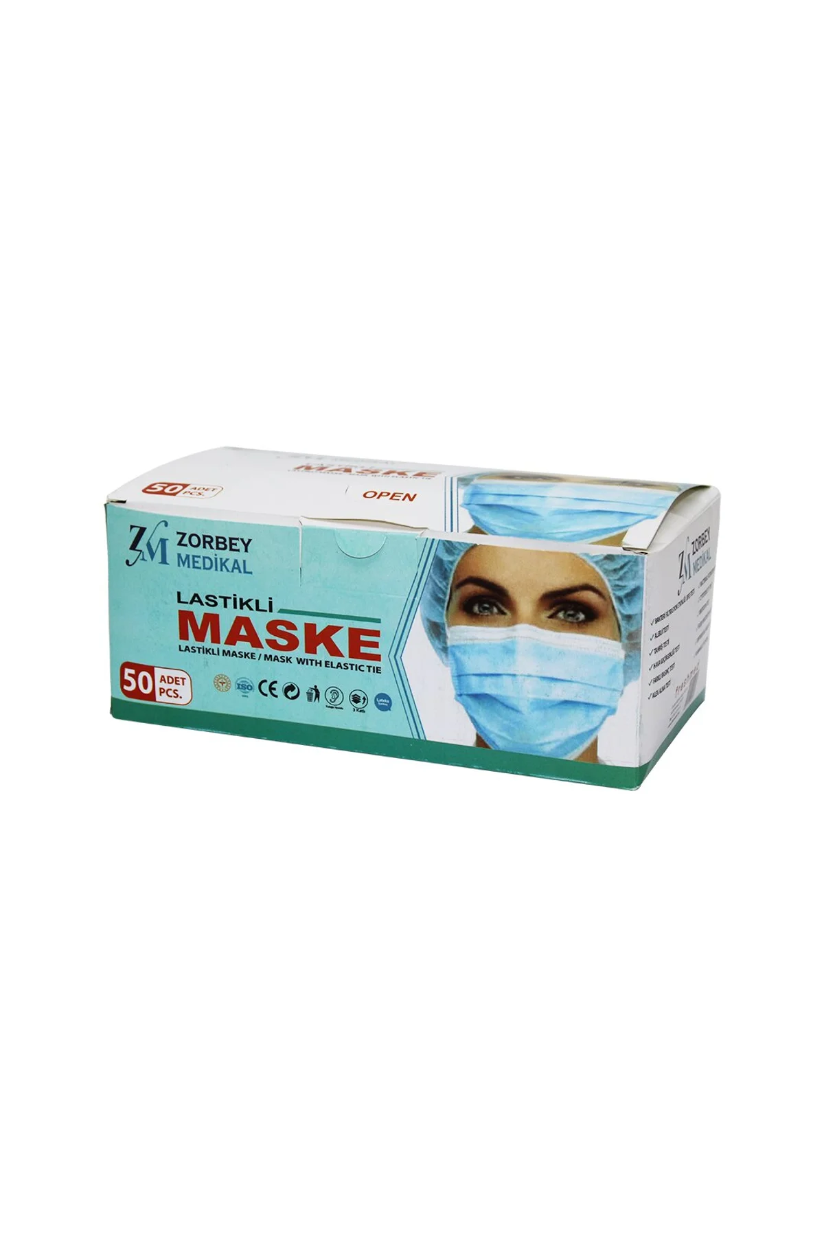 MEDİKAL 50PCS SİYAH CERRAHİ YÜZ MASKESİ