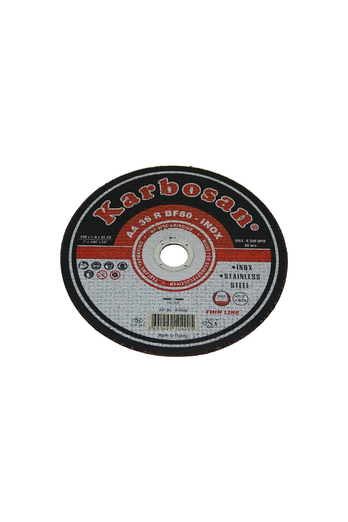 İNOX METAL KESİCİ DİSK 180MMX1.9X22