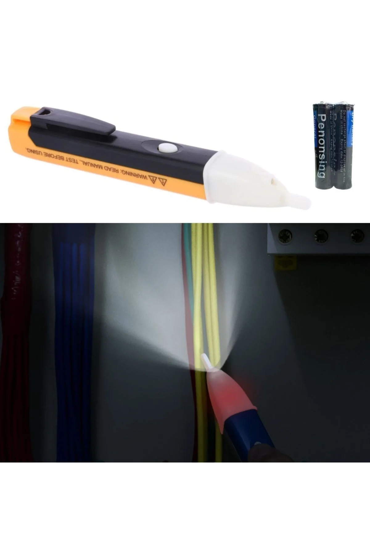 Elektrik Kaçak Dijital Kontrol Kalemi Cihazı -Dedektörlü Temassız Işıklı Kablo Voltaj Test (4741) - Just Cheap Store Görsel 2