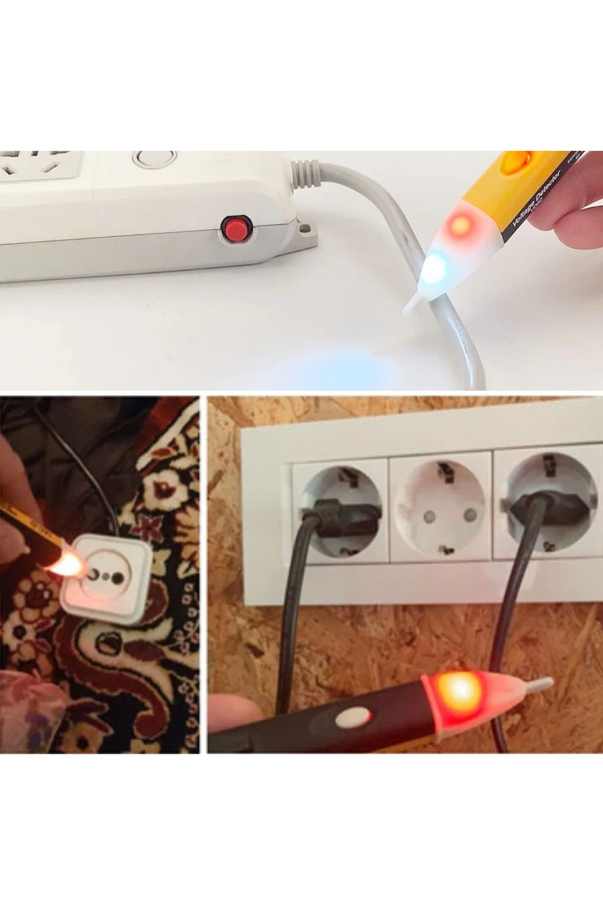 Elektrik Kaçak Dijital Kontrol Kalemi Cihazı -Dedektörlü Temassız Işıklı Kablo Voltaj Test (4741) - Just Cheap Store Görsel 5