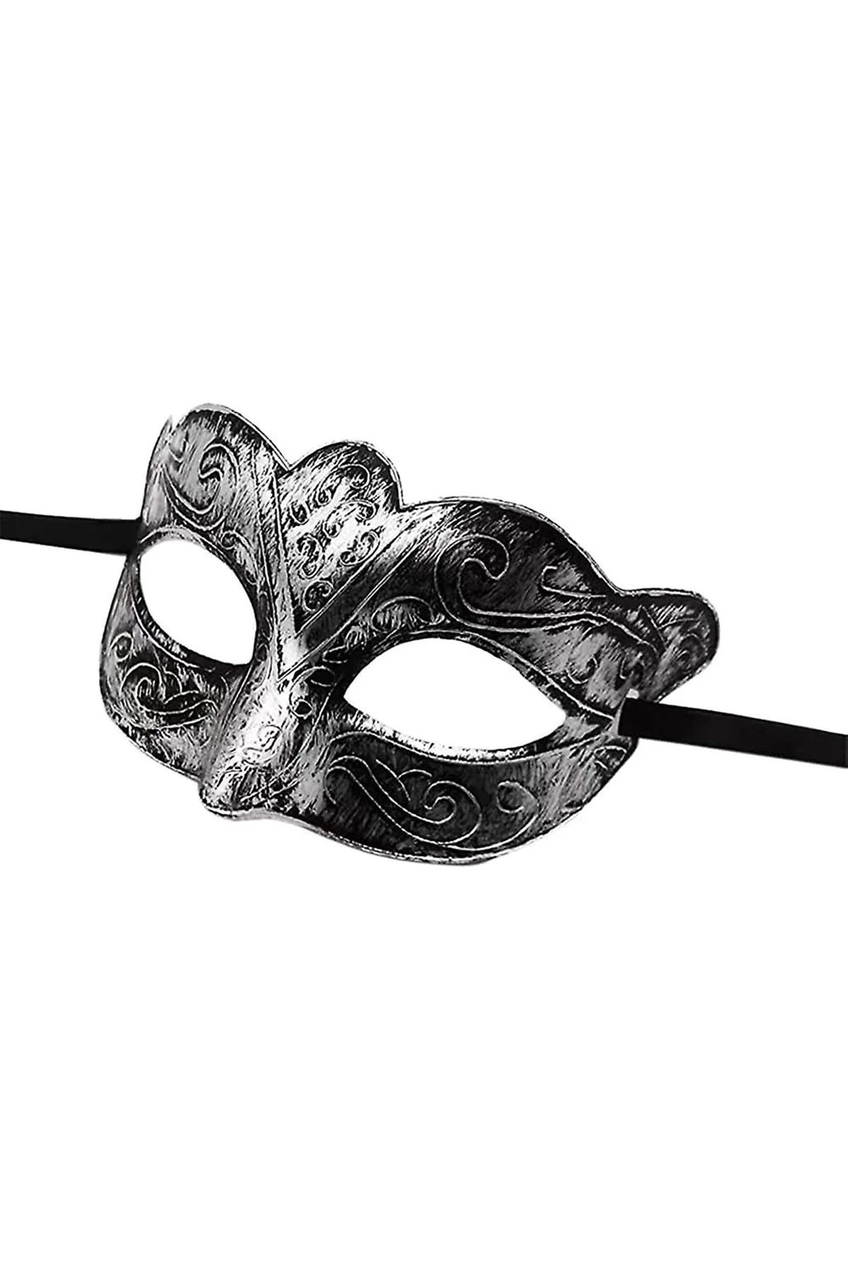 Maskeli Balo Antik Gri Gümüş Eskitilmiş Maske Balo Venedik (4741) - Just Cheap Store Görsel 3