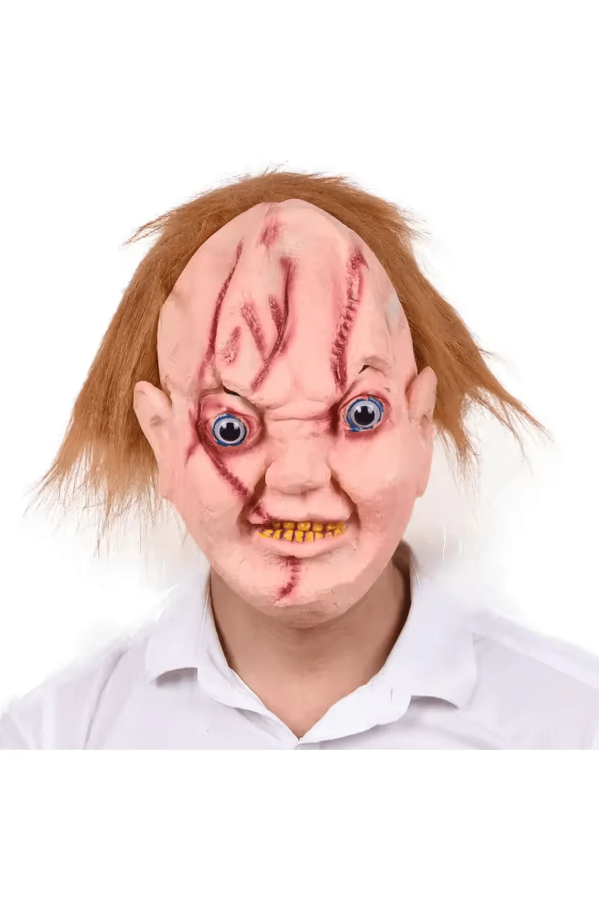 Çaki Maskesi Kahverengi Saçlı LateEt Chucky Çaki Maskesi
