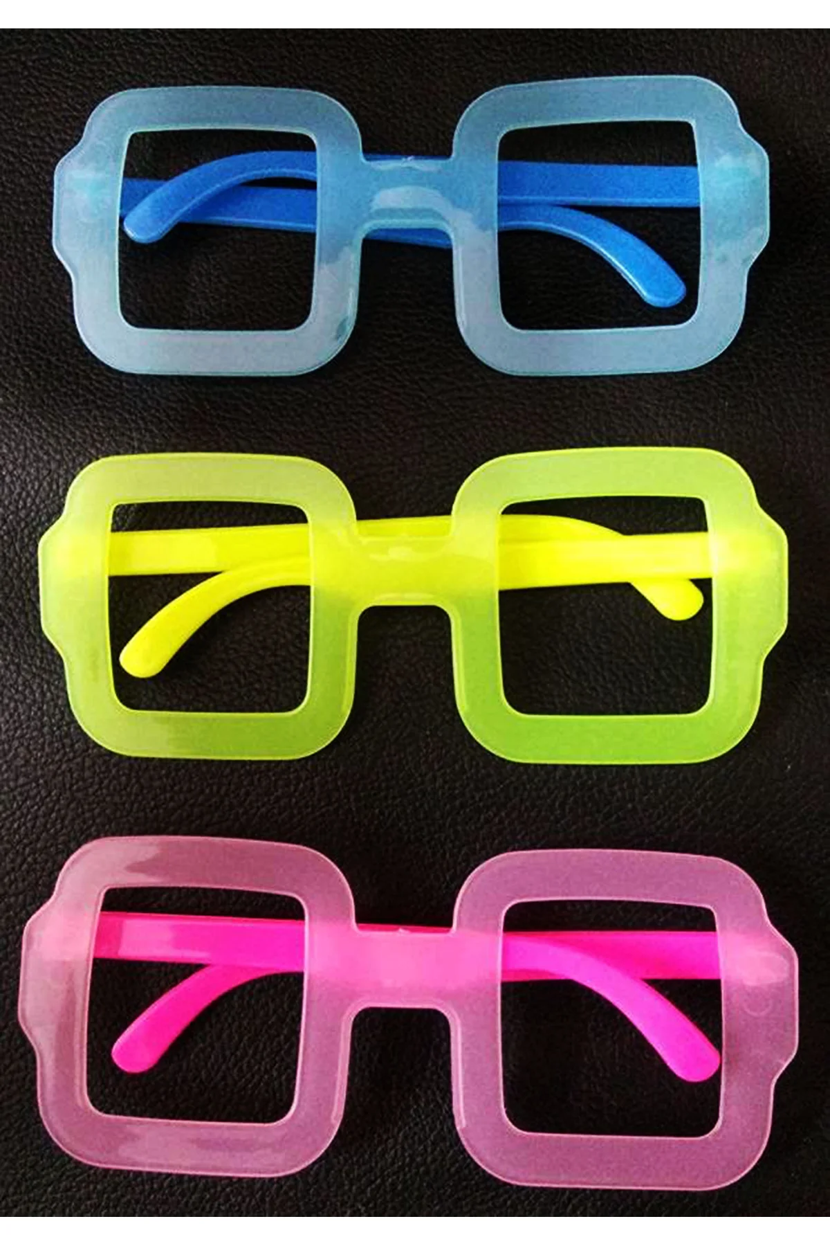 Fosforlu Kare Model Glow Parti Gözlüğü Karanlıkta Yanan Gözlükler 12 Adet (4741) - Just Cheap Store Görsel 3