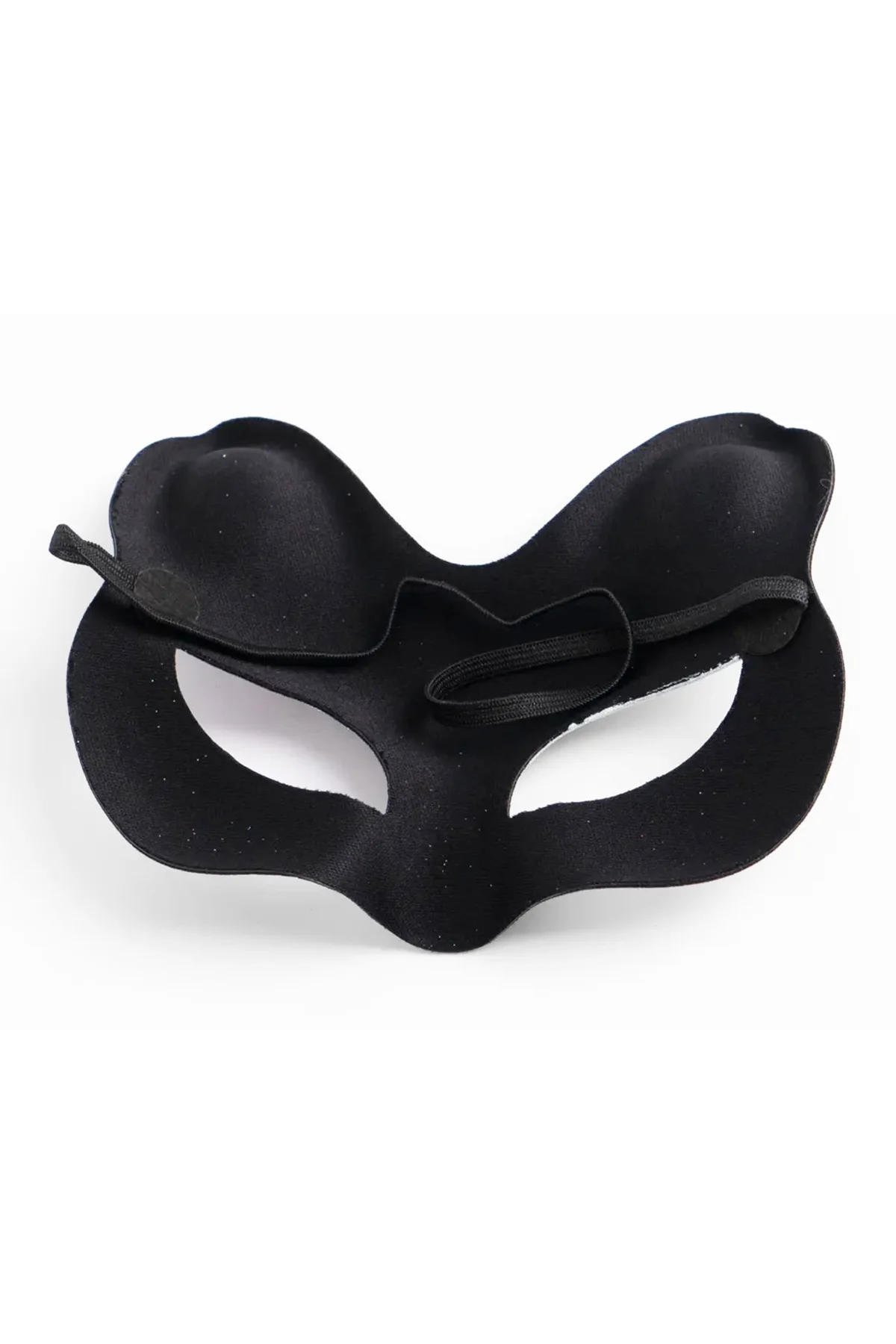 Siyah Renk Süet Kaplama Üzeri Kırmızı Sarı Simli Kedi Maskesi 17x14 cm - Just Cheap Store Görsel 3