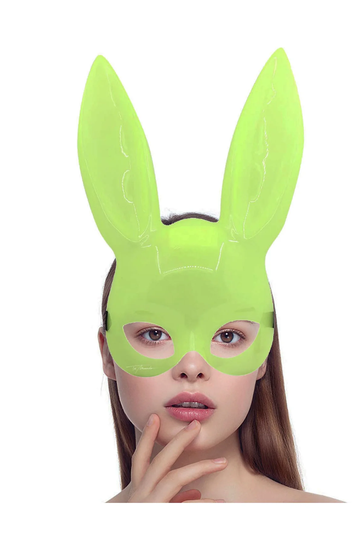 Karanlıkta Yanan Glow Floresan Tavşan Maskesi 32x22 cm - Just Cheap Store Görsel 3