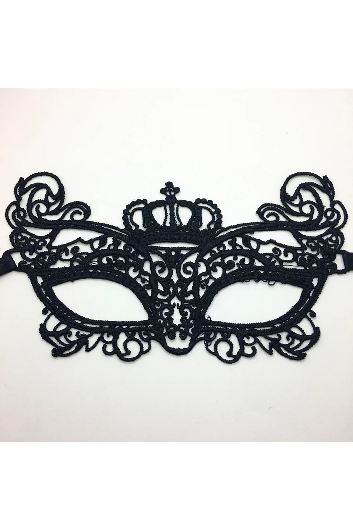 Siyah Renk Dantel İşlemeli Örgülü Parti Maskesi Model 6 - Just Cheap Store Görsel 2