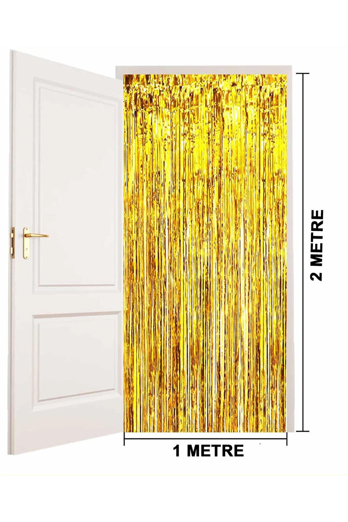 Altın Gold Renk Ekstra Metalize Parlak Saçaklı Arka Fon Perde İthal A Kalite 1x2 Metre - Just Cheap Store Görsel 4