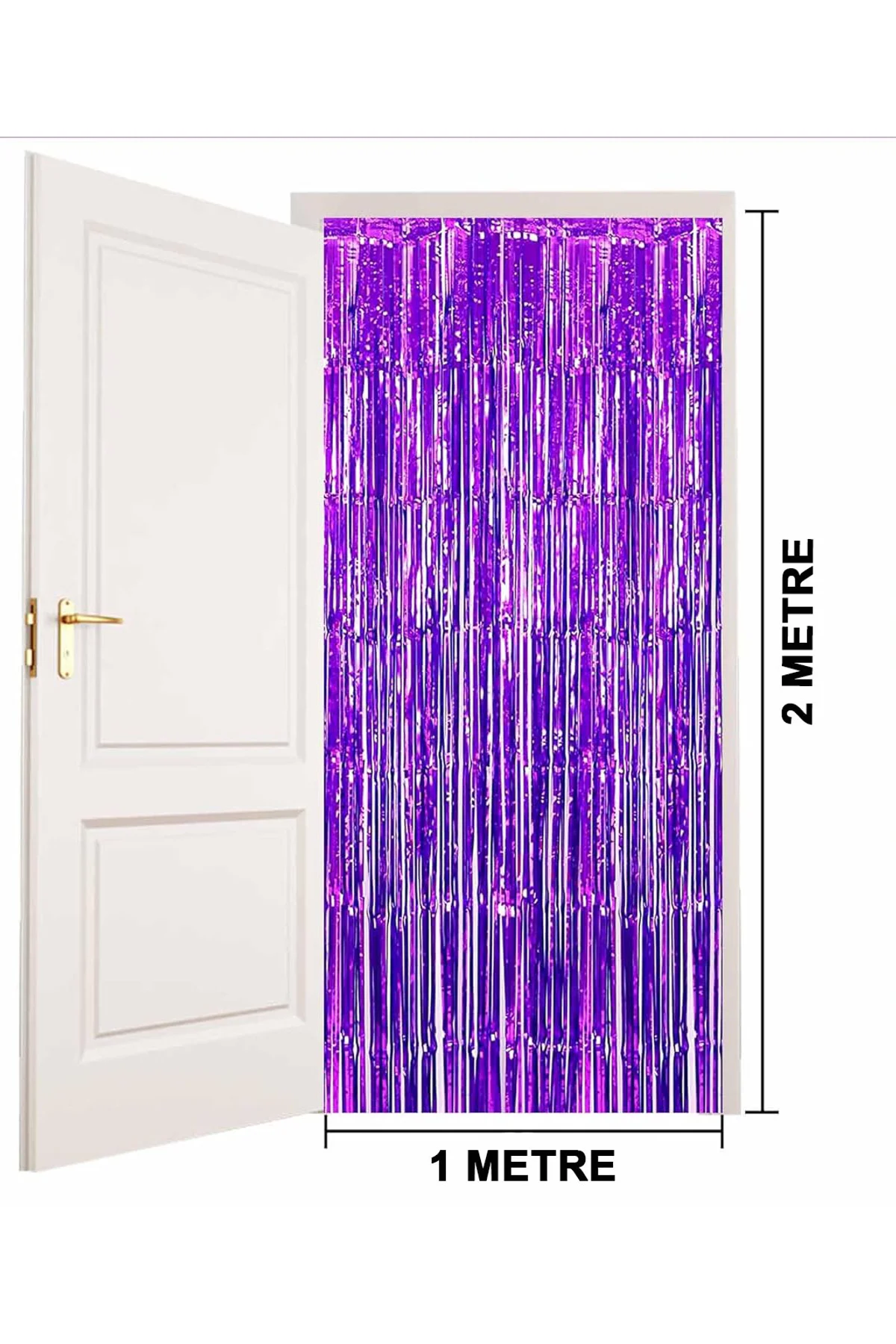 Mor Renk Ekstra Metalize Parlak Saçaklı Arka Fon Perde İthal A Kalite 1x2 Metre - Just Cheap Store Görsel 4