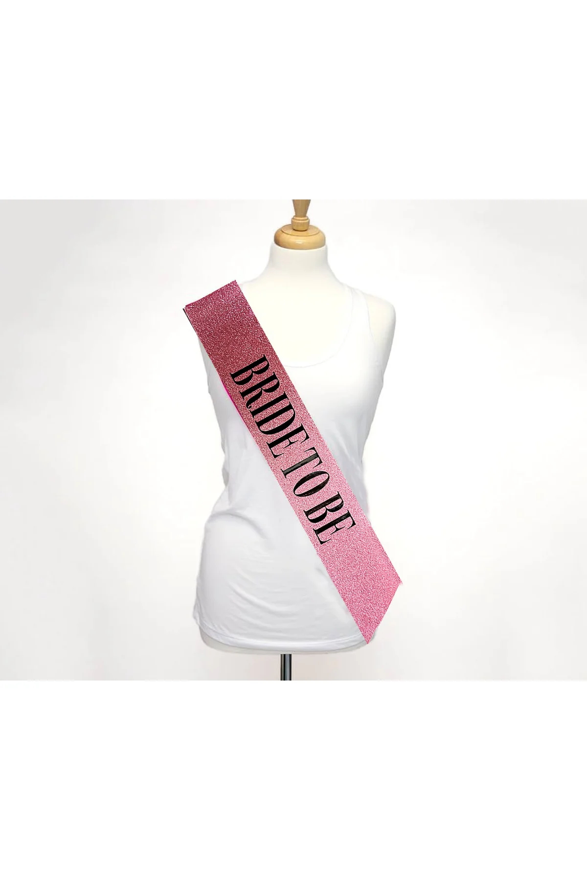 Pembe Üzeri Siyah Büyük Bride To Be Yazılı Simli Işıltılı Kuşak Kemer 10 cm Genişlik - Just Cheap Store Görsel 2