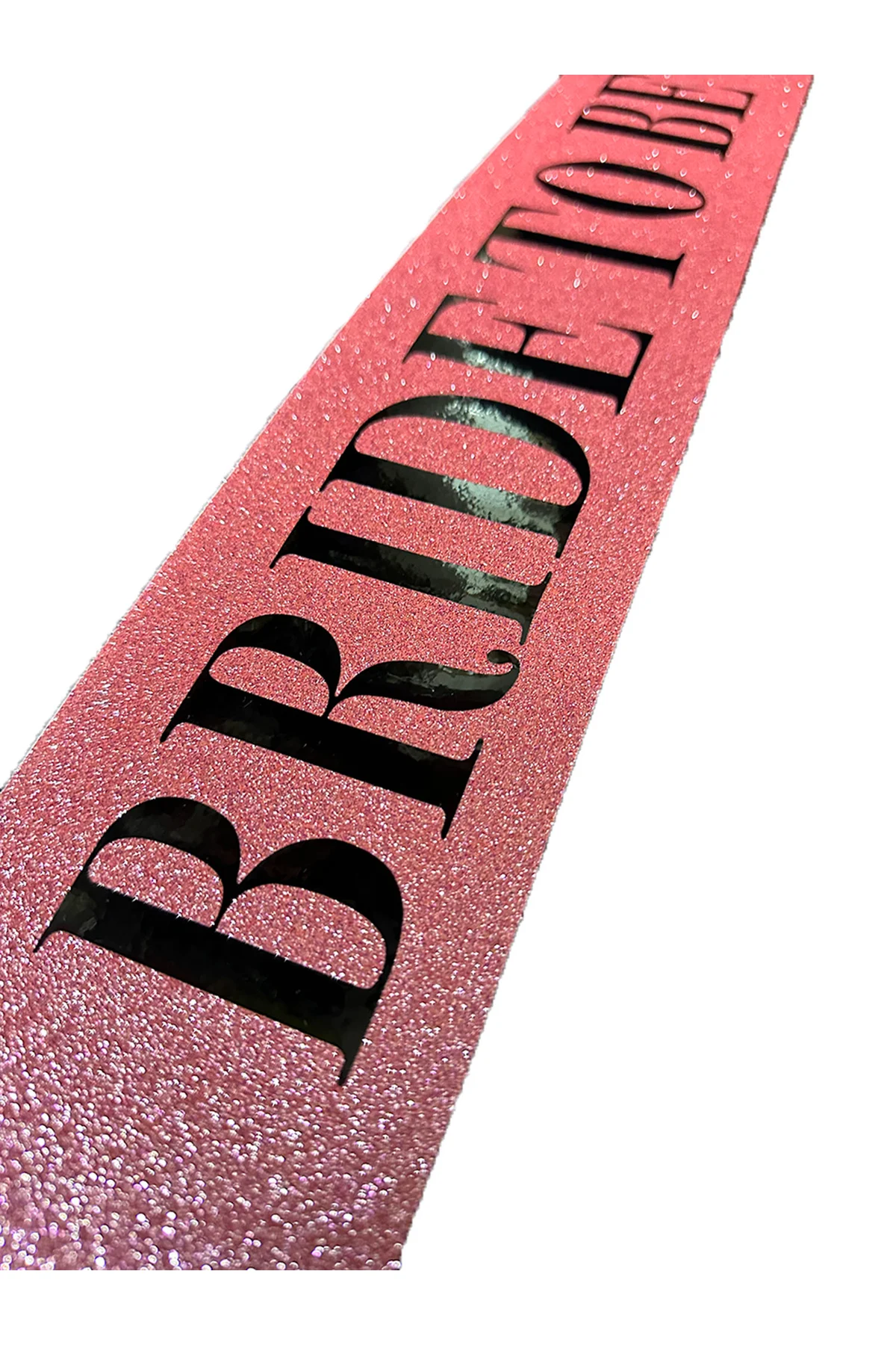 Pembe Üzeri Siyah Büyük Bride To Be Yazılı Simli Işıltılı Kuşak Kemer 10 cm Genişlik - Just Cheap Store Görsel 3