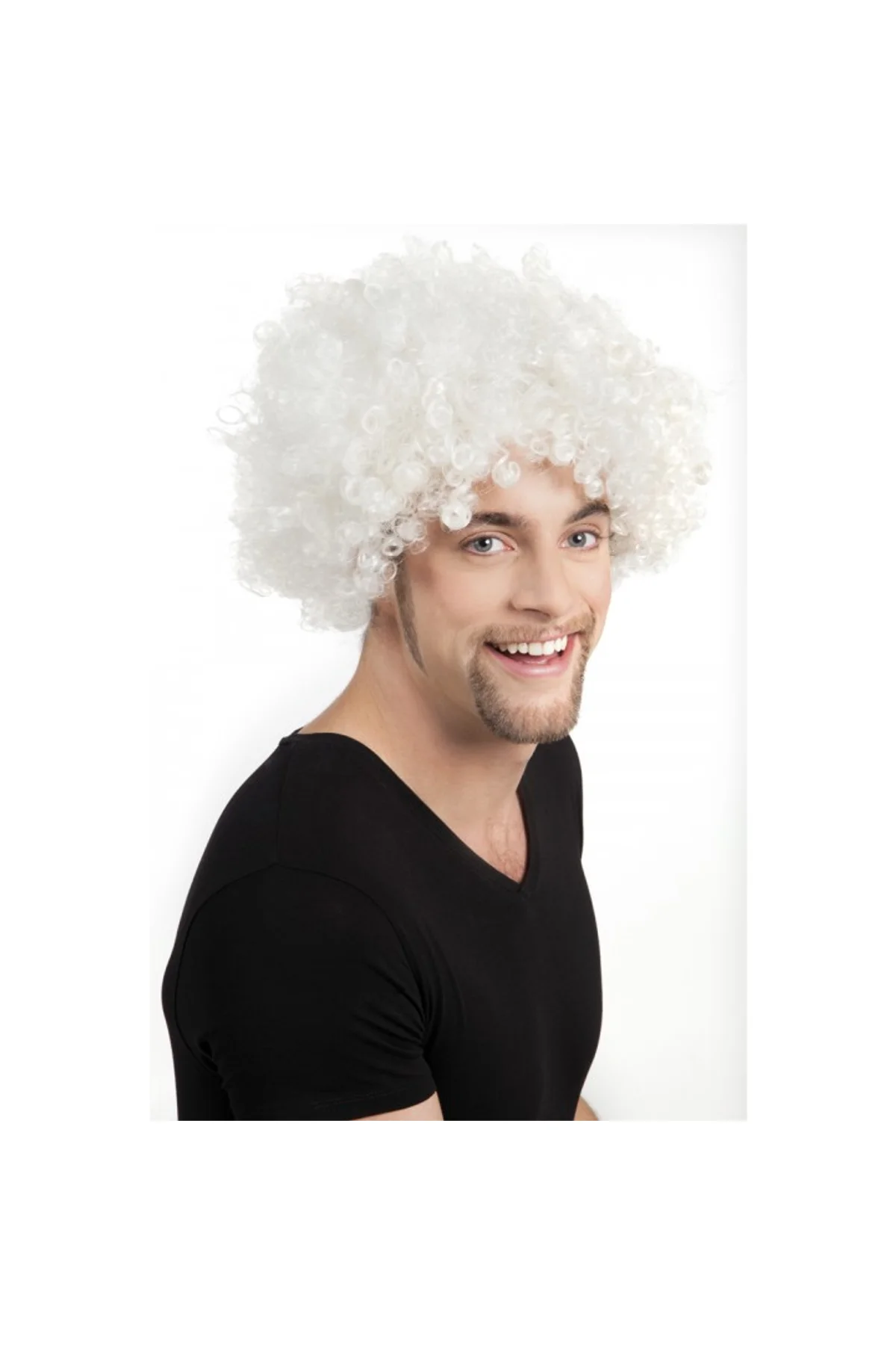 Beyaz Renk Kıvırcık Afro Bonus Peruk - Just Cheap Store Görsel 2