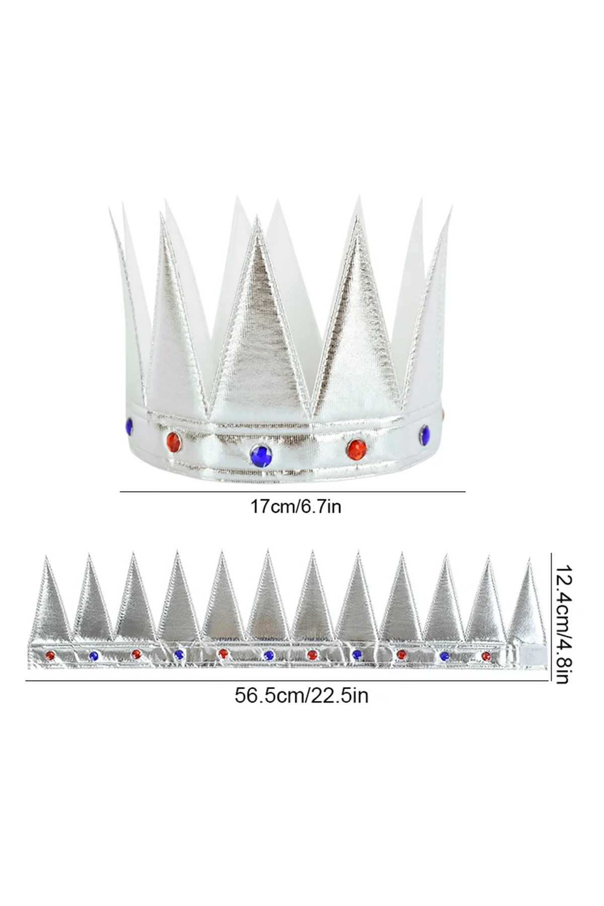 Gümüş Renk Eva Yumuşak Kral Kraliyet Tacı Yetişkin Çocuk Uyumlu 55 cm - Just Cheap Store Görsel 2