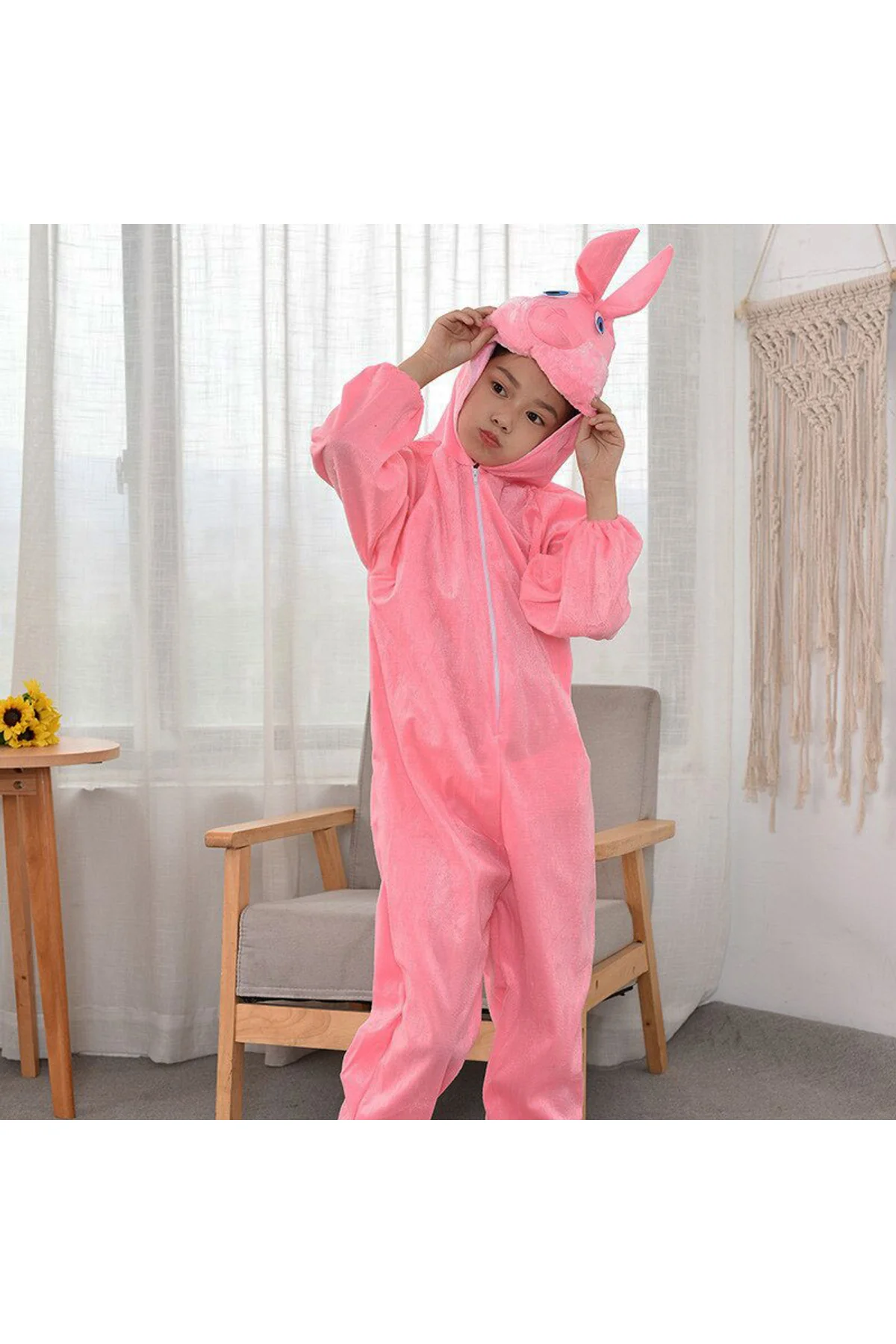 Çocuk Tavşan Kostümü Pembe Renk 2-3 Yaş 80 cm - Just Cheap Store Görsel 5