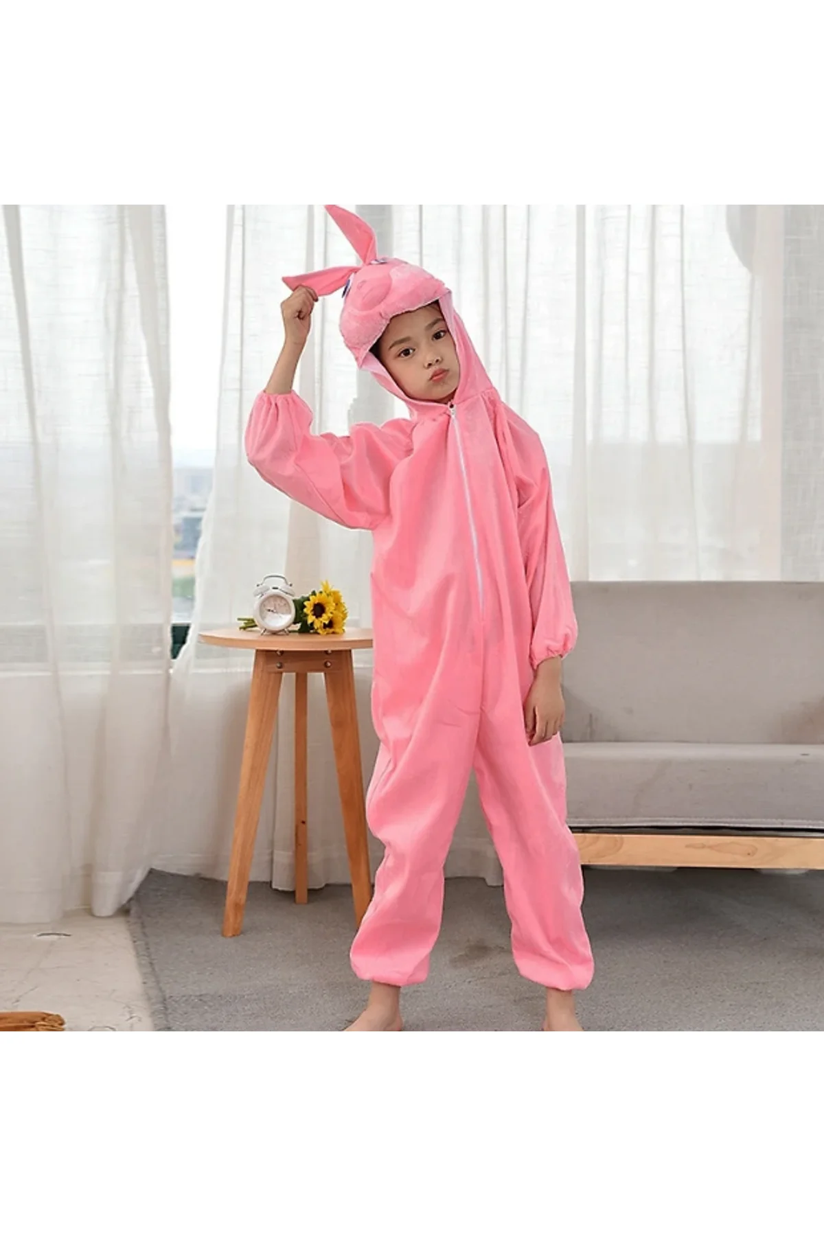 Çocuk Tavşan Kostümü Pembe Renk 4-5 Yaş 100 cm (4741) - Just Cheap Store Görsel 2