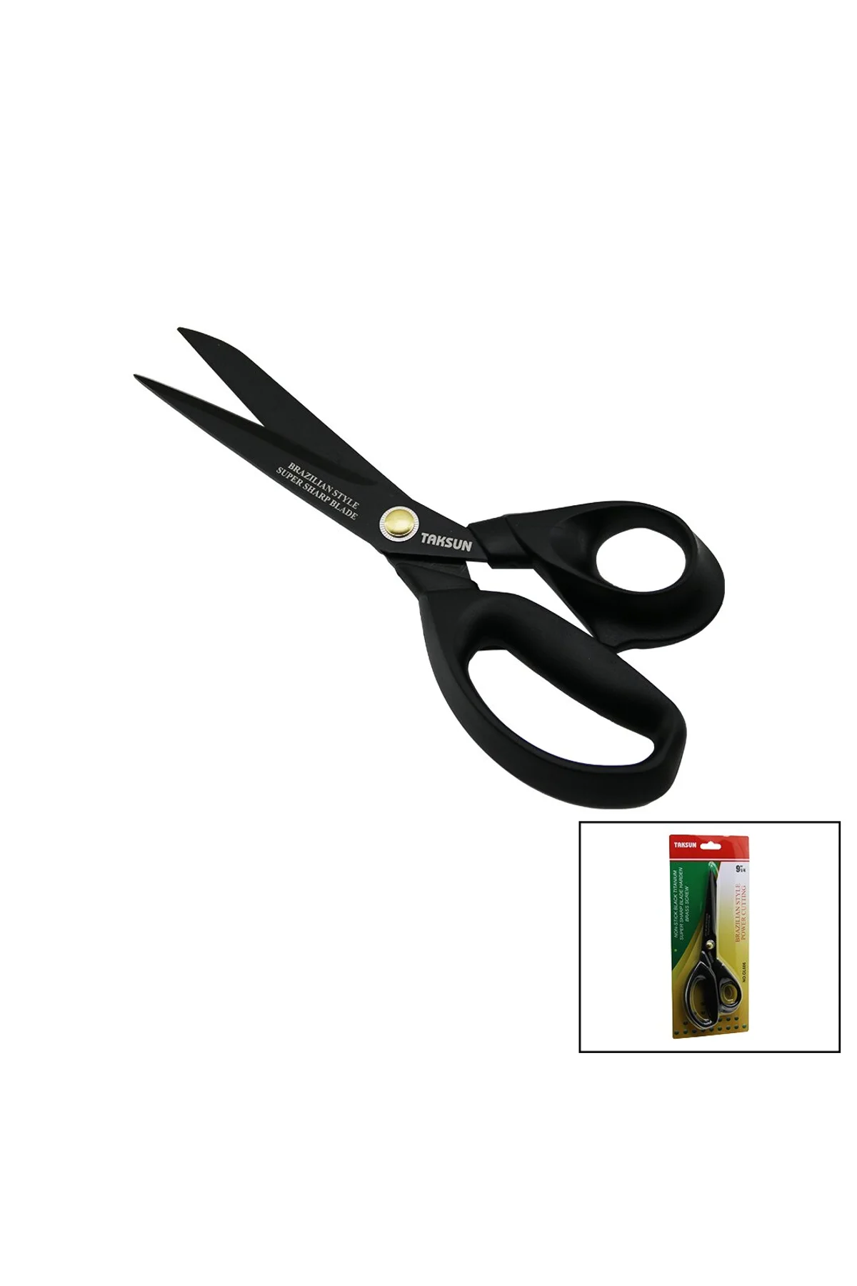 BREZİLYA STİLİ TERZİ MAKASI SİYAH - YAPIŞMAZ ERGONOMİK SAP GL-606 91/4 (4741)