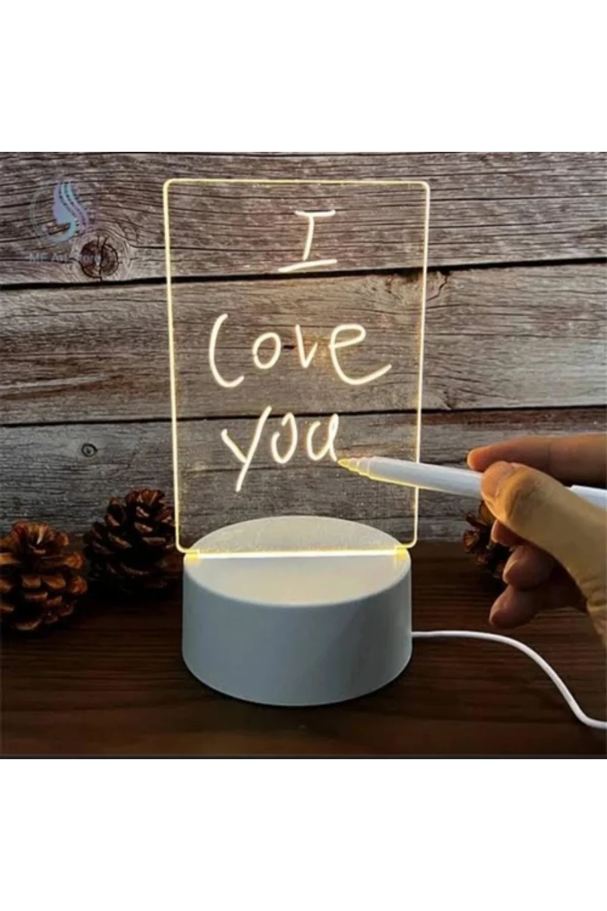 USB Kablolu Işıklı Kendiliğinden Beyaz Kalemli-Silgili Kreatif 3D Görselleştirme LED Lambası (4741) - Just Cheap Store Görsel 3