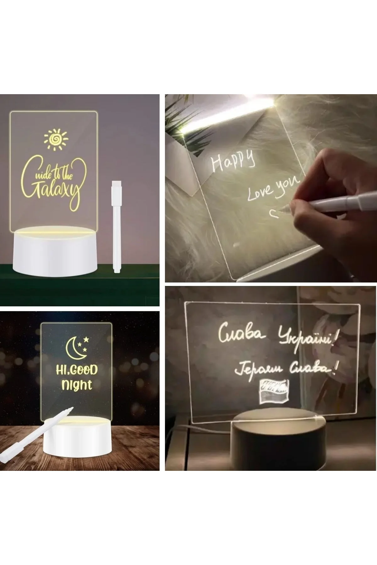 USB Kablolu Işıklı Kendiliğinden Beyaz Kalemli-Silgili Kreatif 3D Görselleştirme LED Lambası (4741) - Just Cheap Store Görsel 4