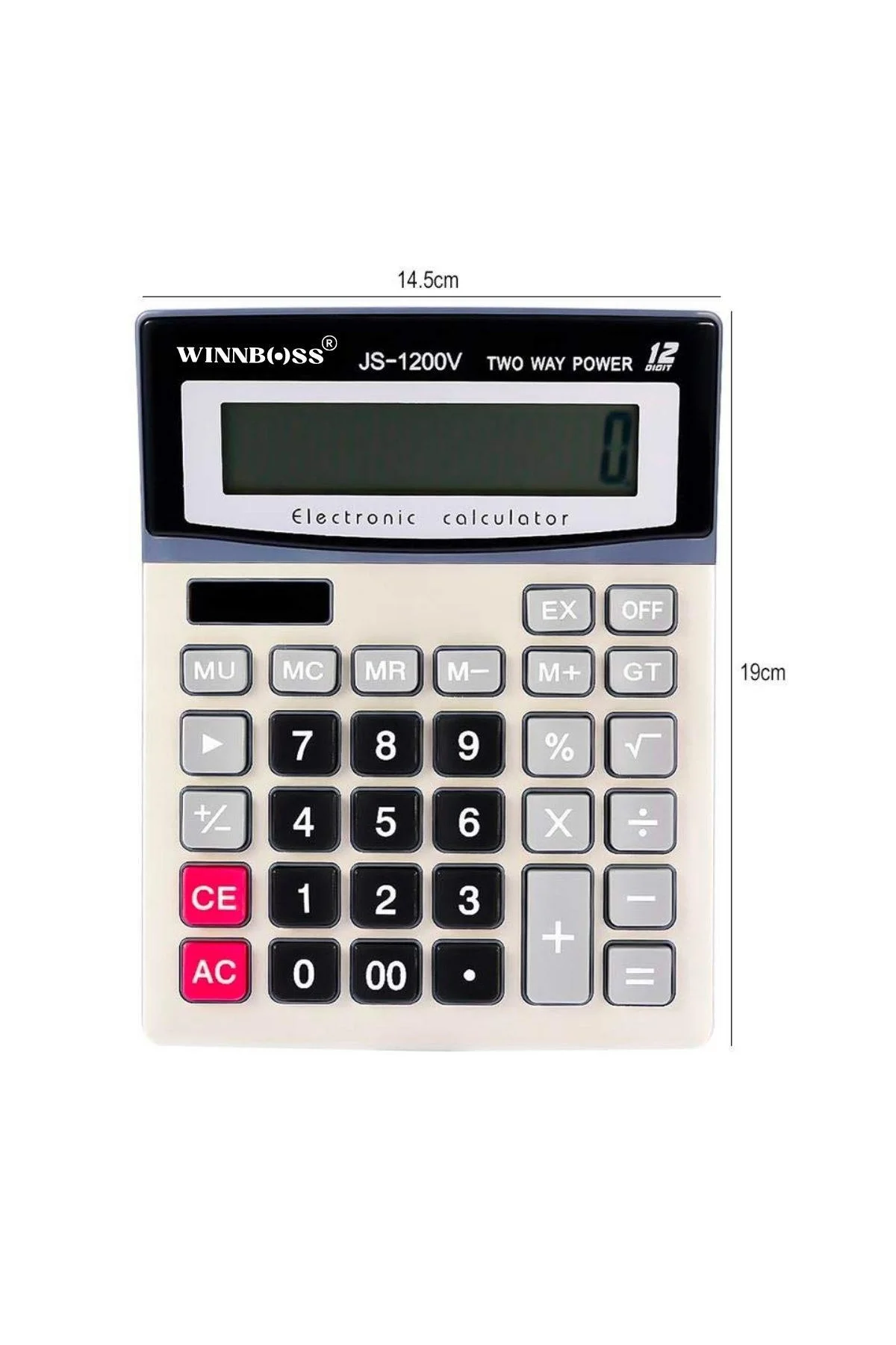 12 Haneli Geniş LCD Ekran, Pilli Büyük Düğmeli Hesap Makinesi (4741) - Just Cheap Store Görsel 5