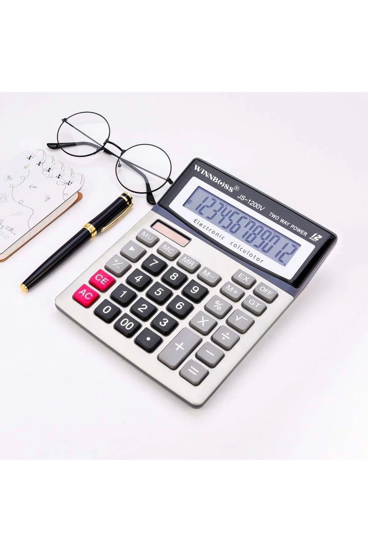 12 Haneli Geniş LCD Ekran, Pilli Büyük Düğmeli Hesap Makinesi (4741) - Just Cheap Store Görsel 2