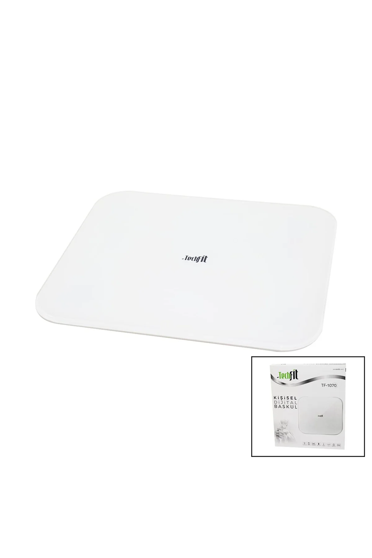 GİZLİ EKRAN -SOFT BEYAZ CAM ZEMİN DİJİTAL BASKÜL TERAZİ 180KG SENSÖR -LED EKRAN -ODA℃ TF-1070