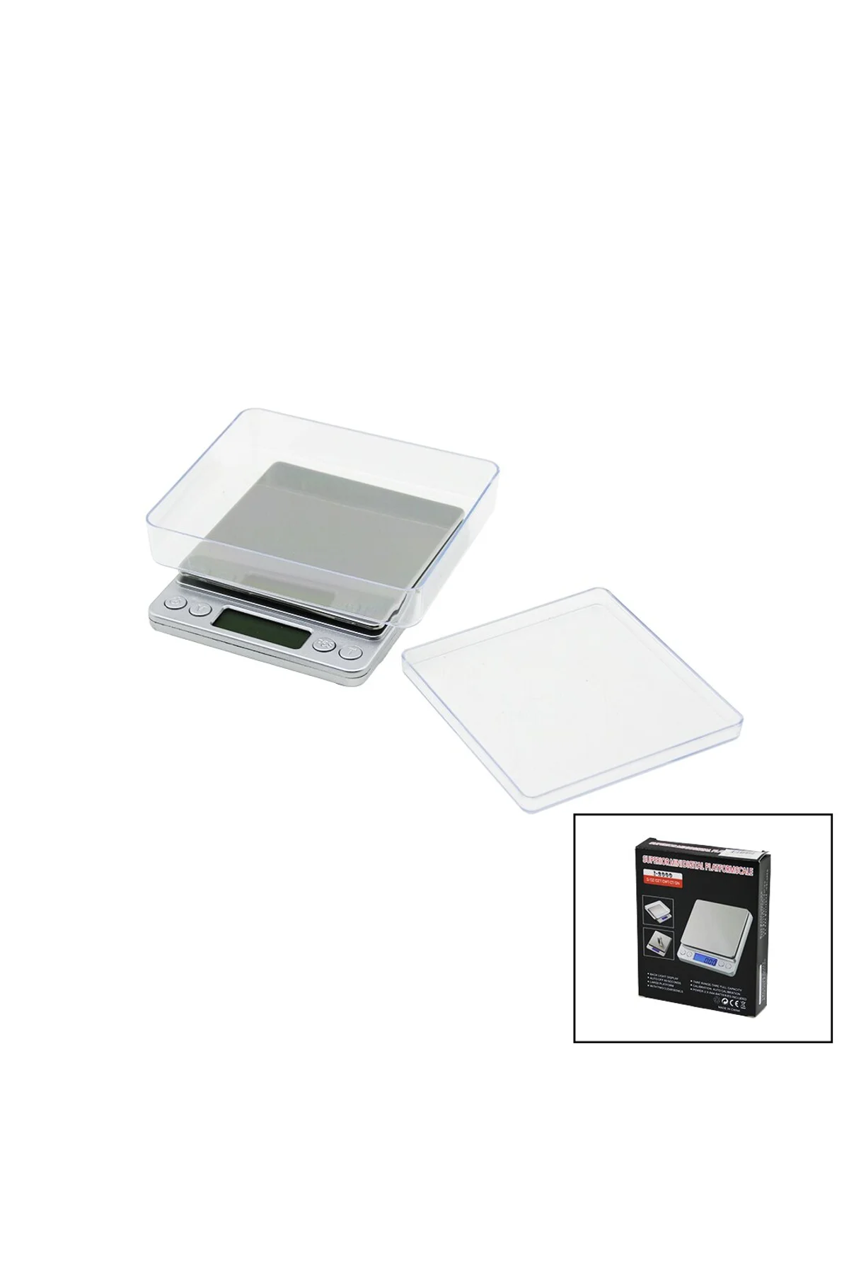 SUPERIOR MINI I-2000 3000GR/0.1GR MİNİ=10.5X13CM HASSAS TARTI - TERAZİ ŞEFFAF PLS.KAPAK PİLLİ (4741)