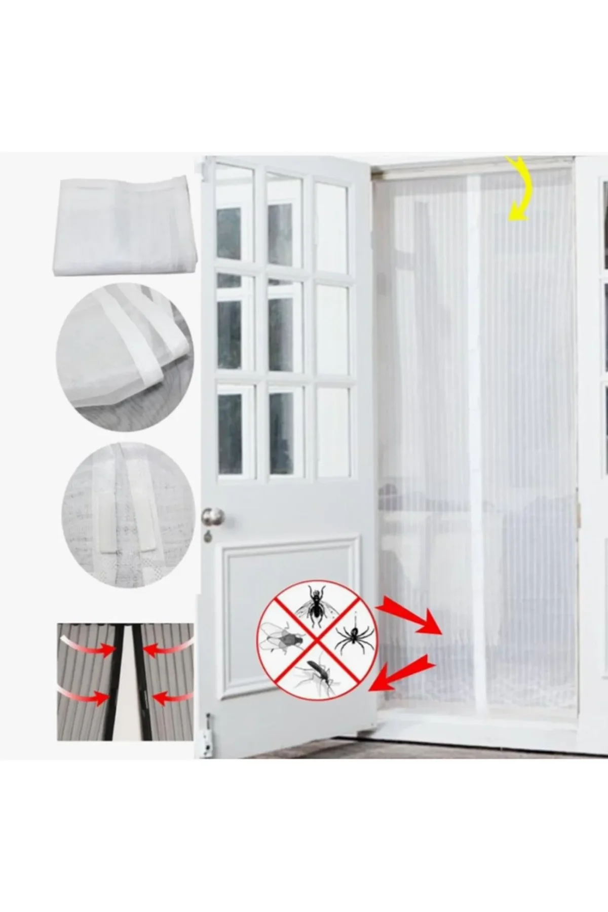Mıknatıslı Kapı Sinekliği Tül Perde 105 x 210 cm (4741) - Just Cheap Store Görsel 4