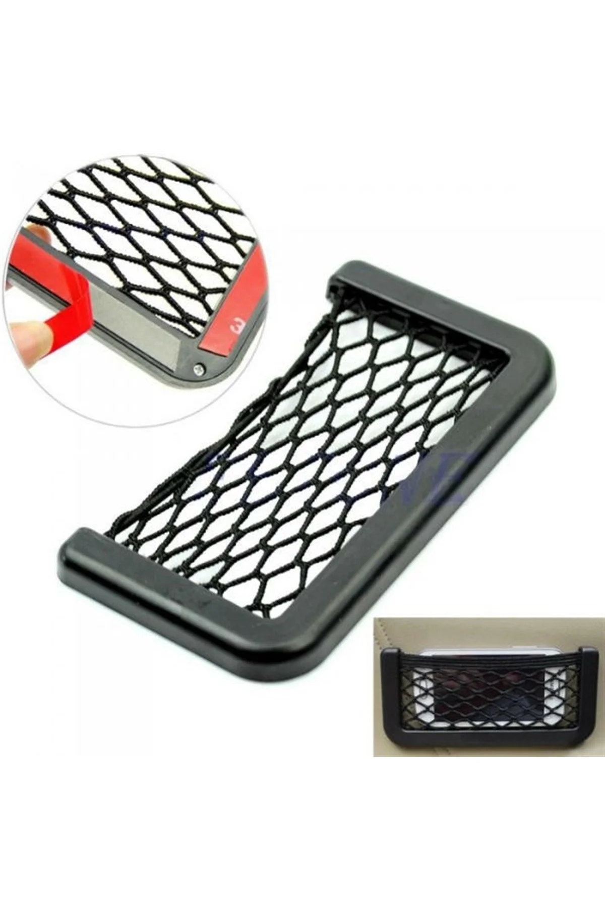Araç İçi Fileli Pratik Göz Telefon İçin Yapışkanlı Fileli Ceplik (4741) - Just Cheap Store Görsel 4