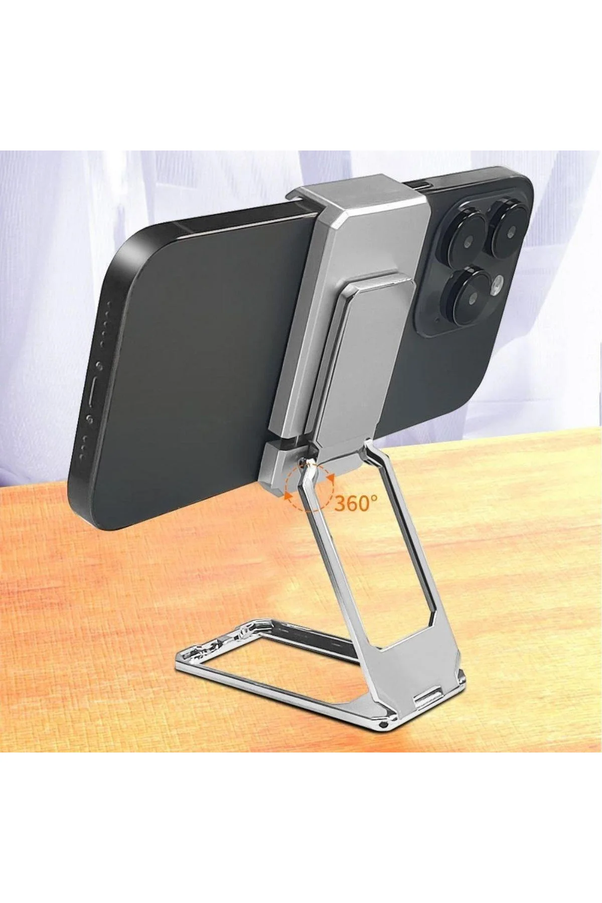 360 derece Dönen Tüm Telefon Tipleri İle Uyumlu Metal Telefon Standı Braket - Just Cheap Store Görsel 3